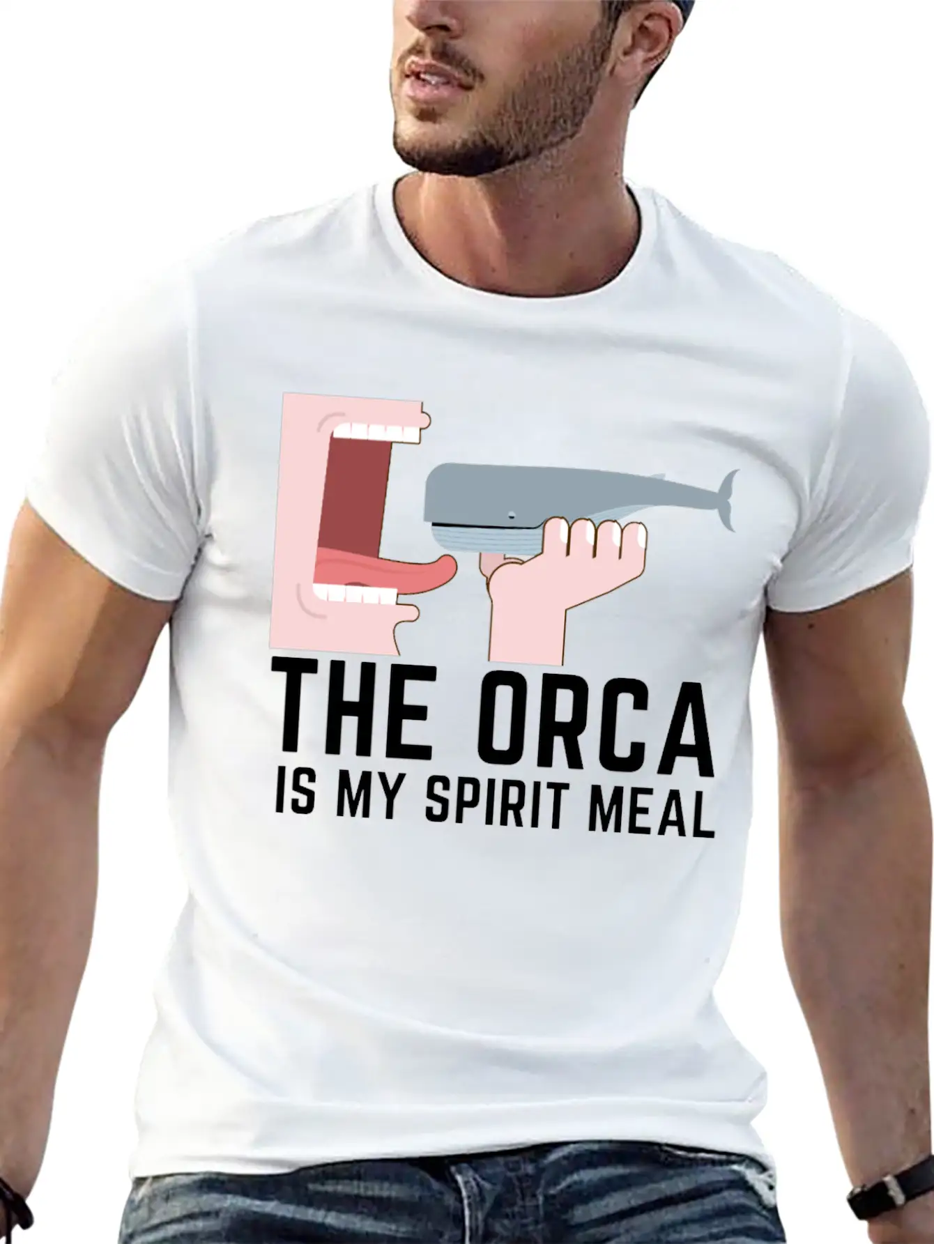 The Orca Is My Spirit Meal Comfortable Minimalist Graphic Tee – Summer Style Essential