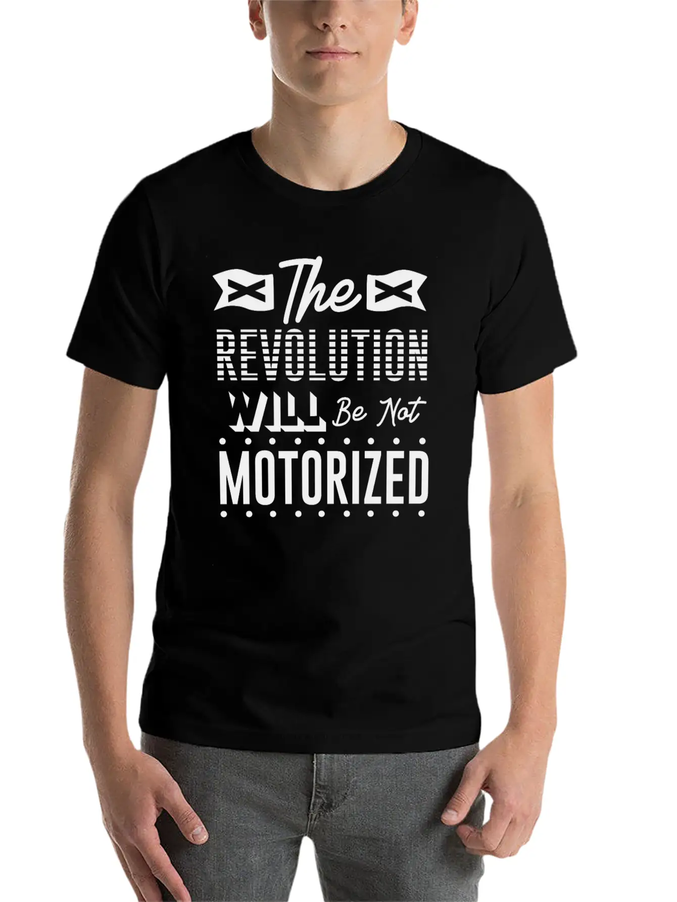 The Revolution Will Be Not Motorized Live Life On Basic Graphic T-Shirt – Daily Comfort In Soft Cotton