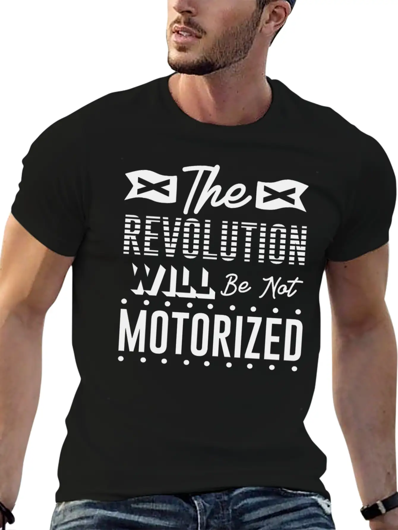 The Revolution Will Be Not Motorized Live Life On Basic Graphic T-Shirt – Daily Comfort In Soft Cotton