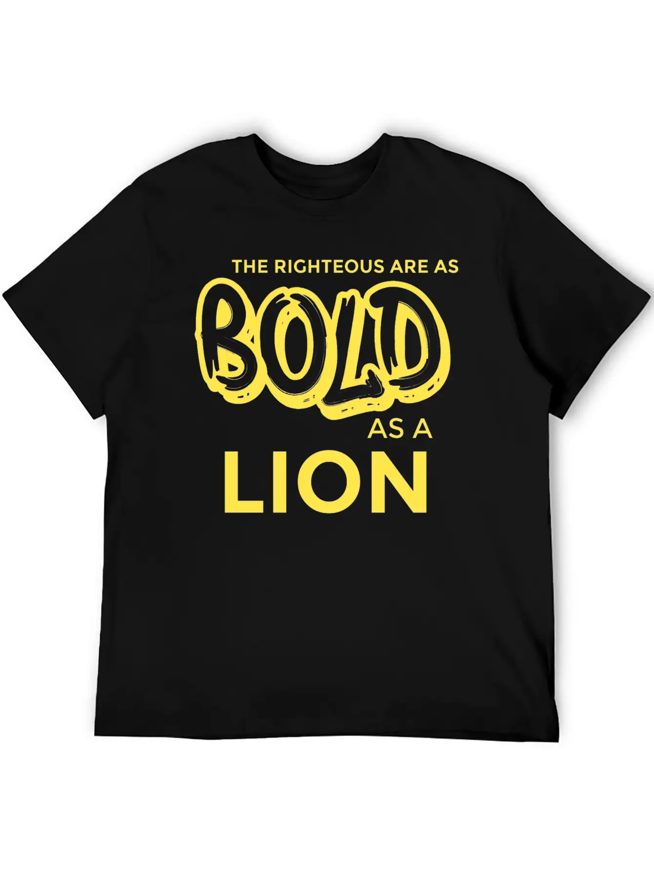 The Righteous Are As Bold As A Lion - Bible Verse Unisex Short Sleeve Soft Cotton T-Shirt – Casual Everyday Wear