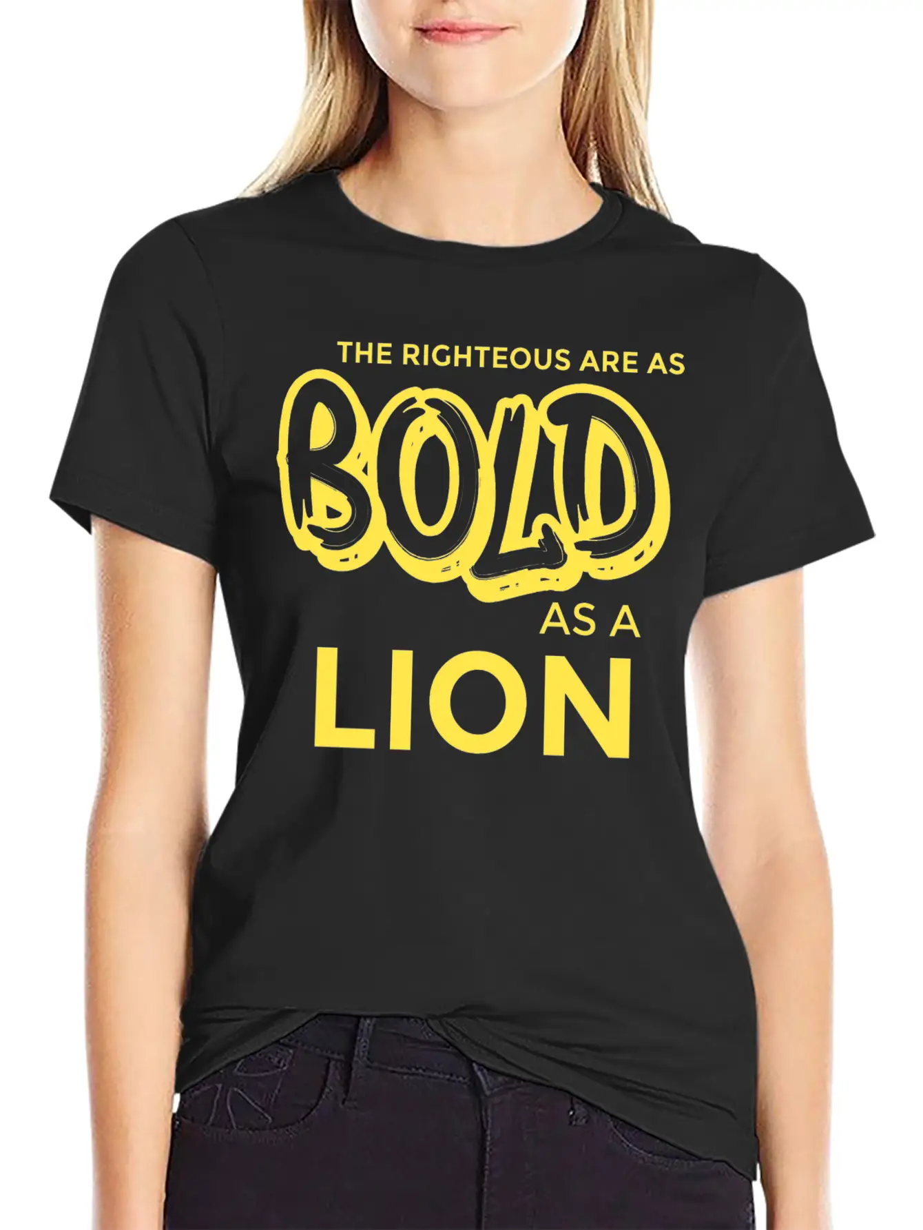 The Righteous Are As Bold As A Lion - Bible Verse Unisex Short Sleeve Soft Cotton T-Shirt – Casual Everyday Wear