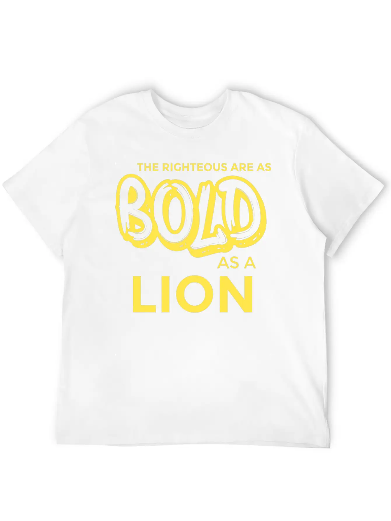The Righteous Are As Bold As A Lion - Bible Verse Unisex Short Sleeve Soft Cotton T-Shirt – Casual Everyday Wear