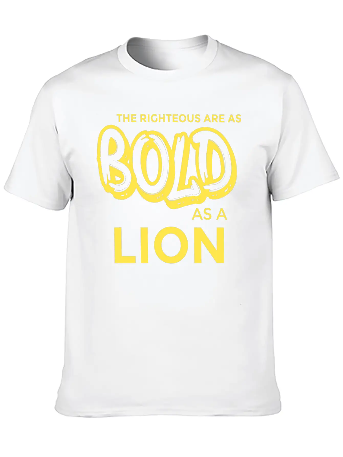 The Righteous Are As Bold As A Lion - Bible Verse Unisex Short Sleeve Soft Cotton T-Shirt – Casual Everyday Wear