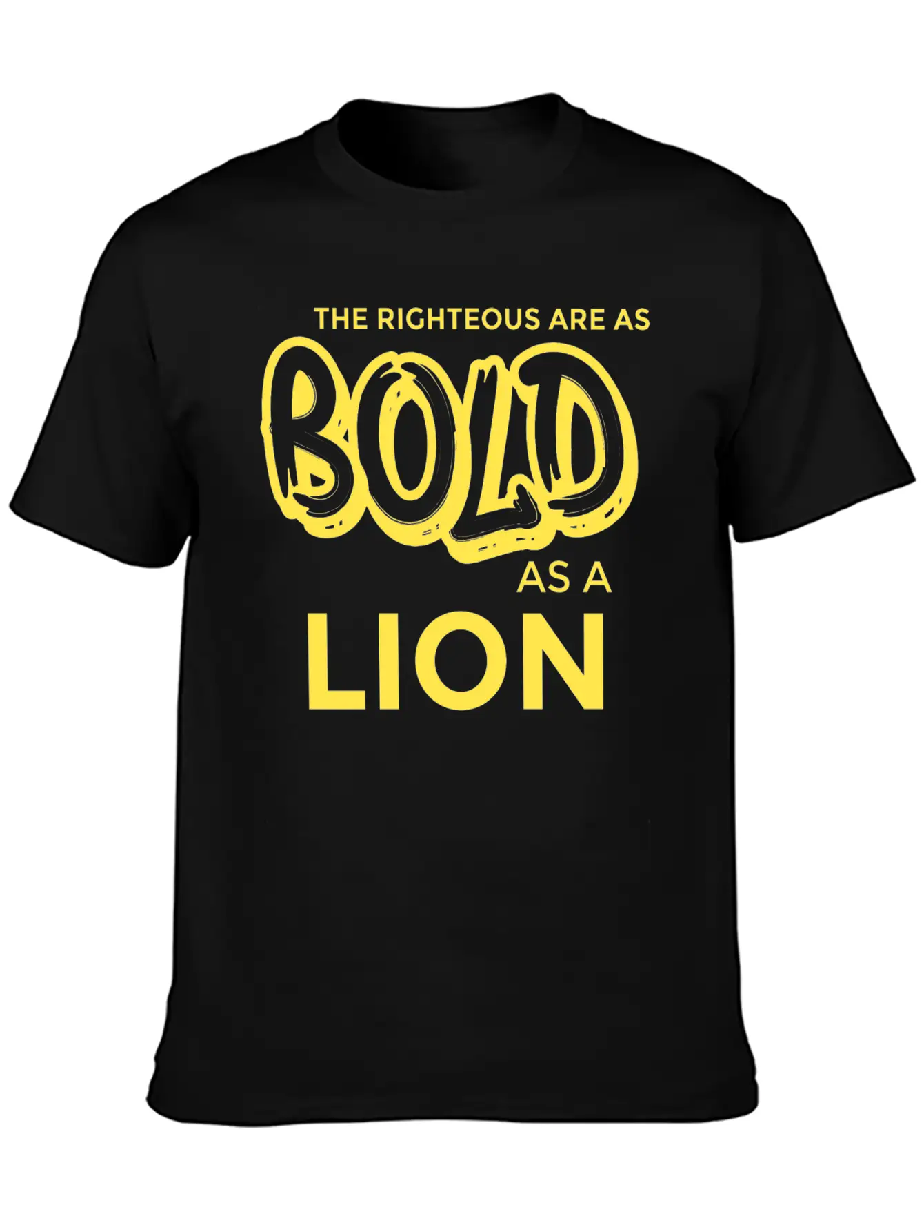 The Righteous Are As Bold As A Lion - Bible Verse Unisex Short Sleeve Soft Cotton T-Shirt – Casual Everyday Wear