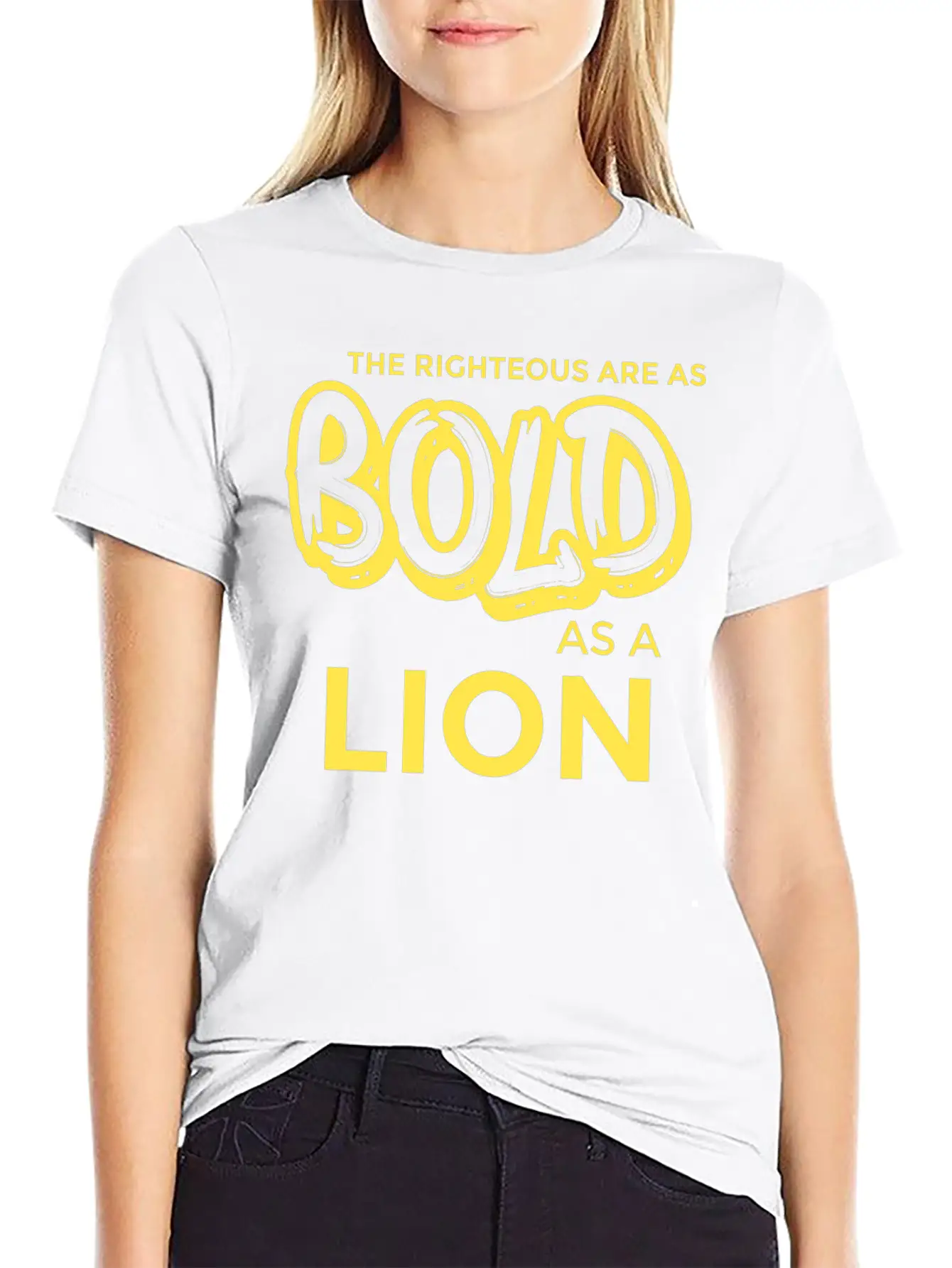 The Righteous Are As Bold As A Lion - Bible Verse Unisex Short Sleeve Soft Cotton T-Shirt – Casual Everyday Wear