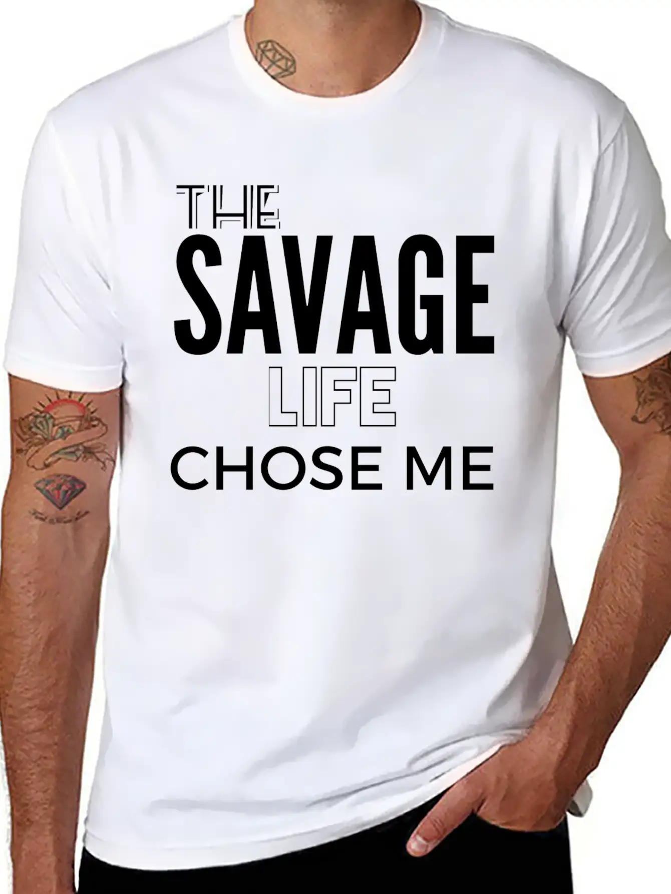 THE SAVAGE LIFE CHOSE ME Stylish Everyday T-Shirt – Unisex Basic Cotton Tee