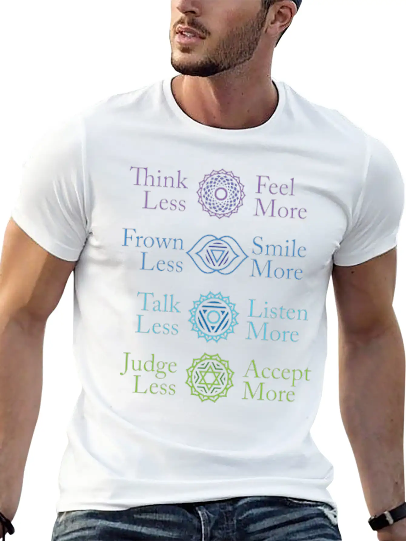 The Seven Chakras Of Yoga Comfortable Minimalist Graphic Tee – Summer Style Essential