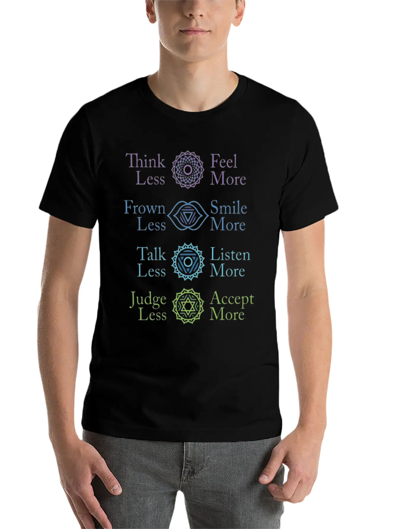 The Seven Chakras Of Yoga Comfortable Minimalist Graphic Tee – Summer Style Essential