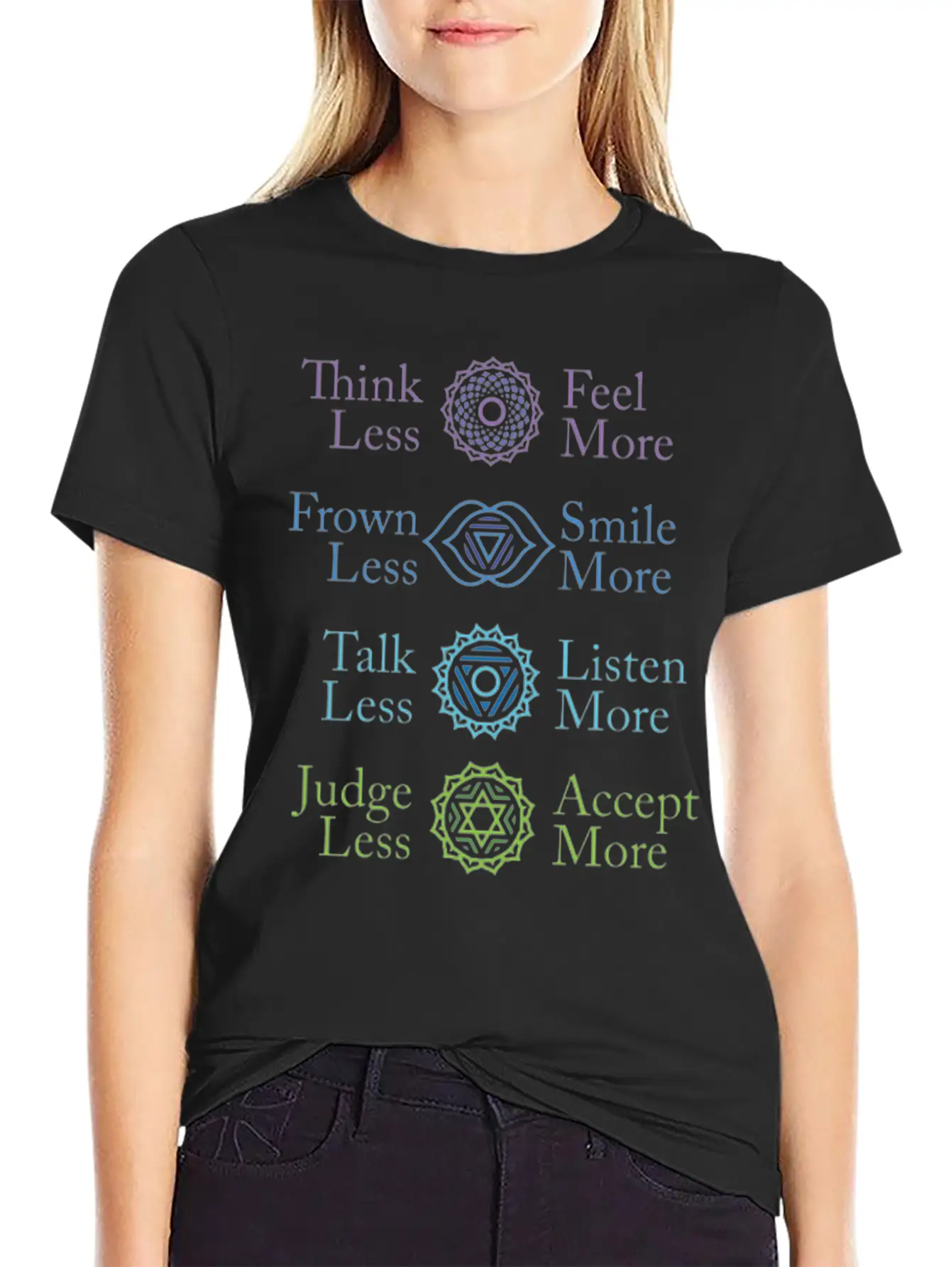The Seven Chakras Of Yoga Comfortable Minimalist Graphic Tee – Summer Style Essential