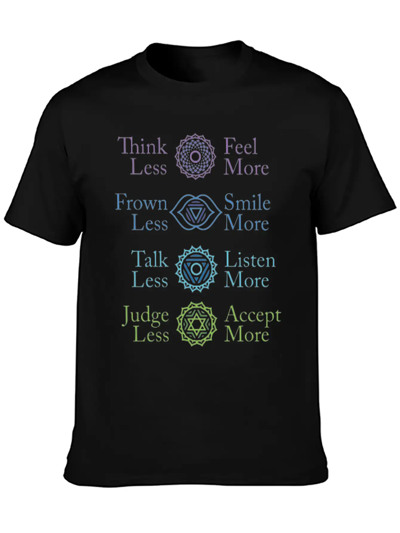 The Seven Chakras Of Yoga Comfortable Minimalist Graphic Tee – Summer Style Essential