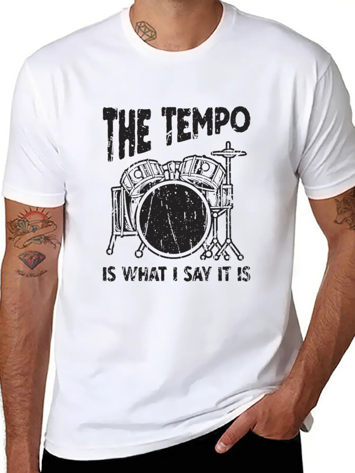 The Tempo Is What I Say It Is - Beat Maker Unisex Short Sleeve Soft Cotton T-Shirt – Casual Everyday Wear