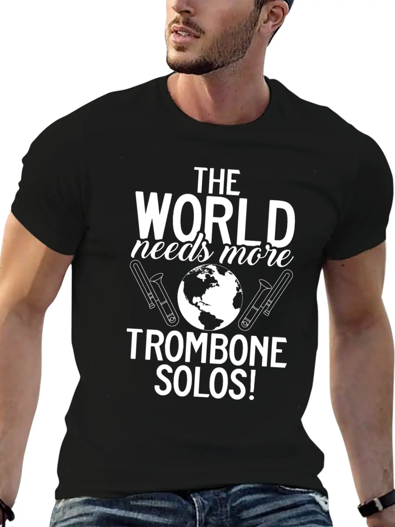 The World Needs More Trombone Solos Player Unisex Casual T-Shirt – Clean Design For Daily Comfort