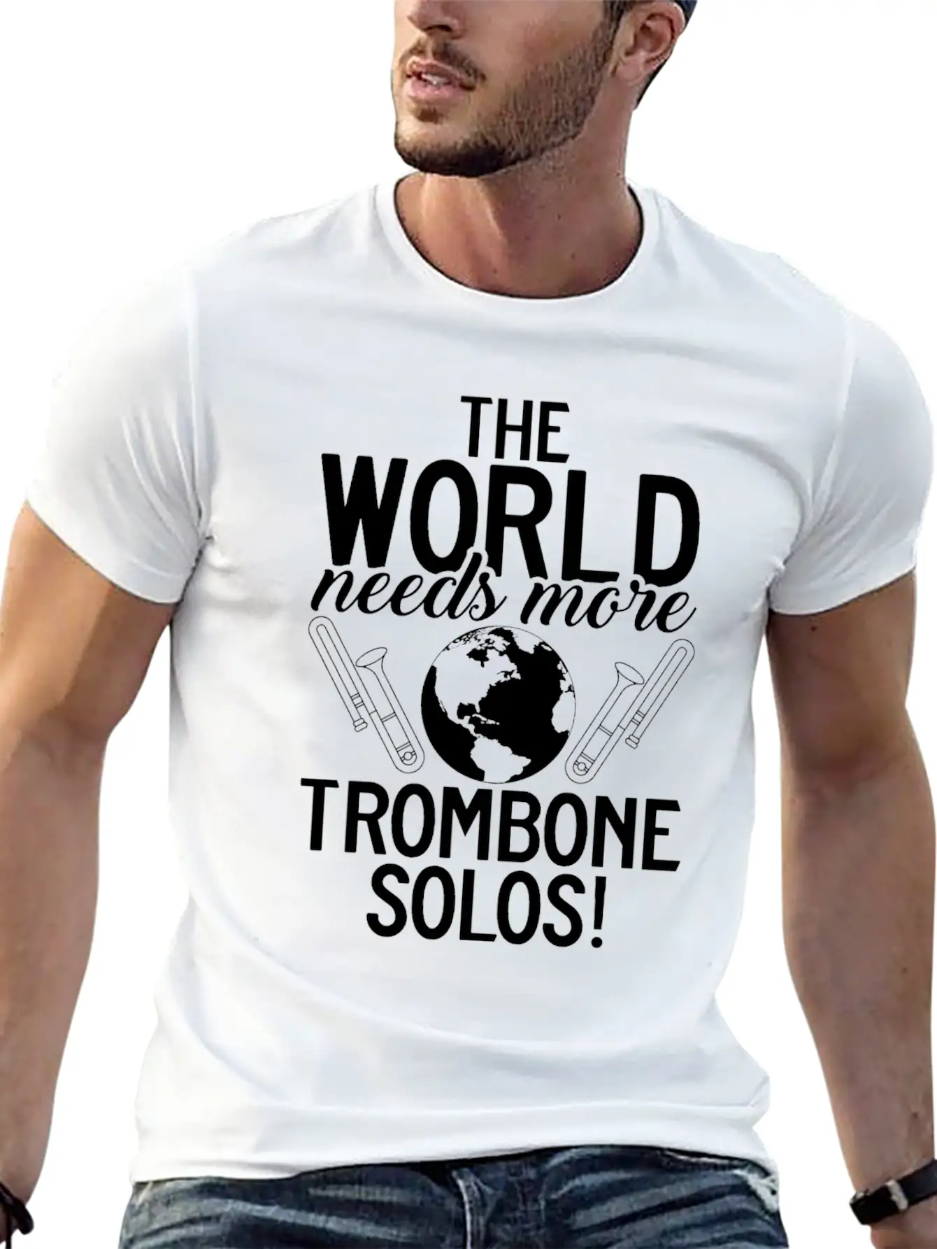The World Needs More Trombone Solos Player Unisex Casual T-Shirt – Clean Design For Daily Comfort