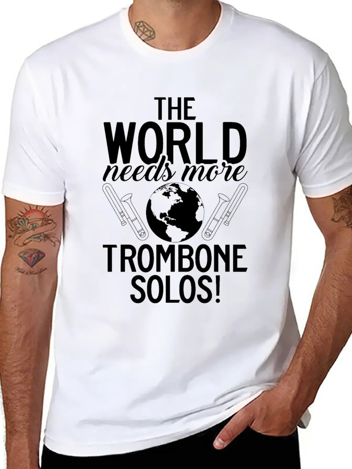The World Needs More Trombone Solos Player Unisex Casual T-Shirt – Clean Design For Daily Comfort