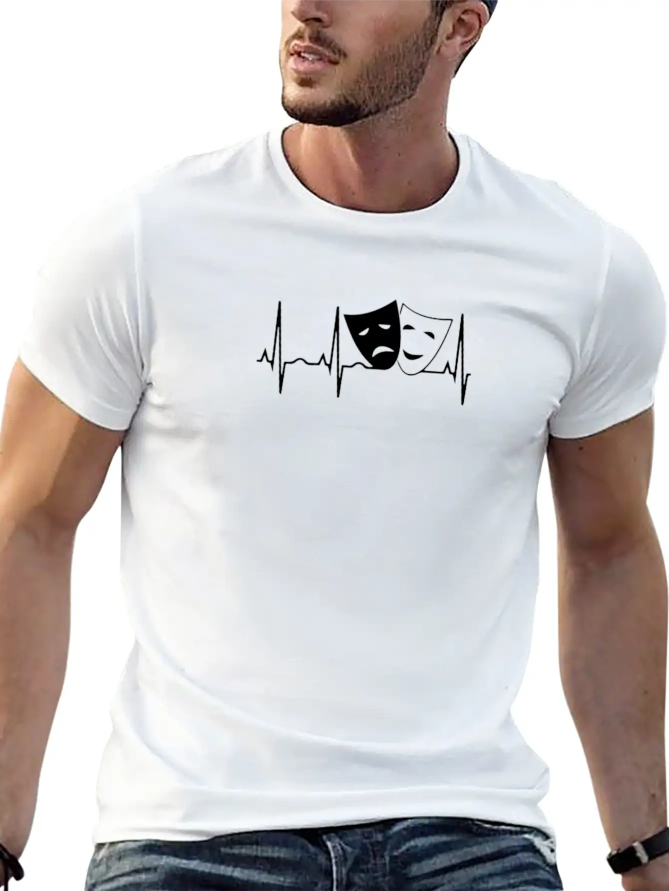 Theater Heartbeat For Light Timeless Short Sleeve Tee – Comfy And Minimalist Design