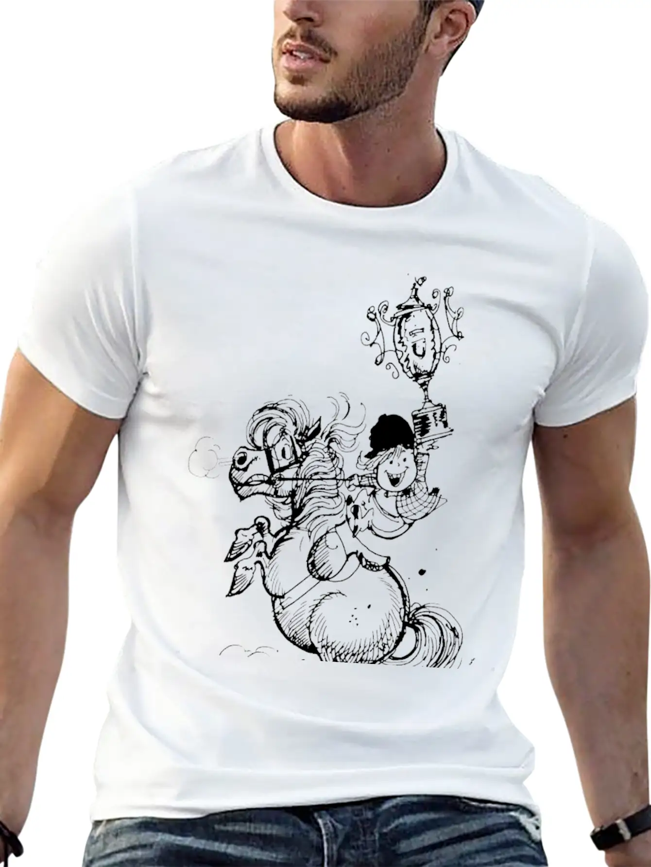 Thelwell Horse Show Champions Stylish Everyday T-Shirt – Unisex Basic Cotton Tee