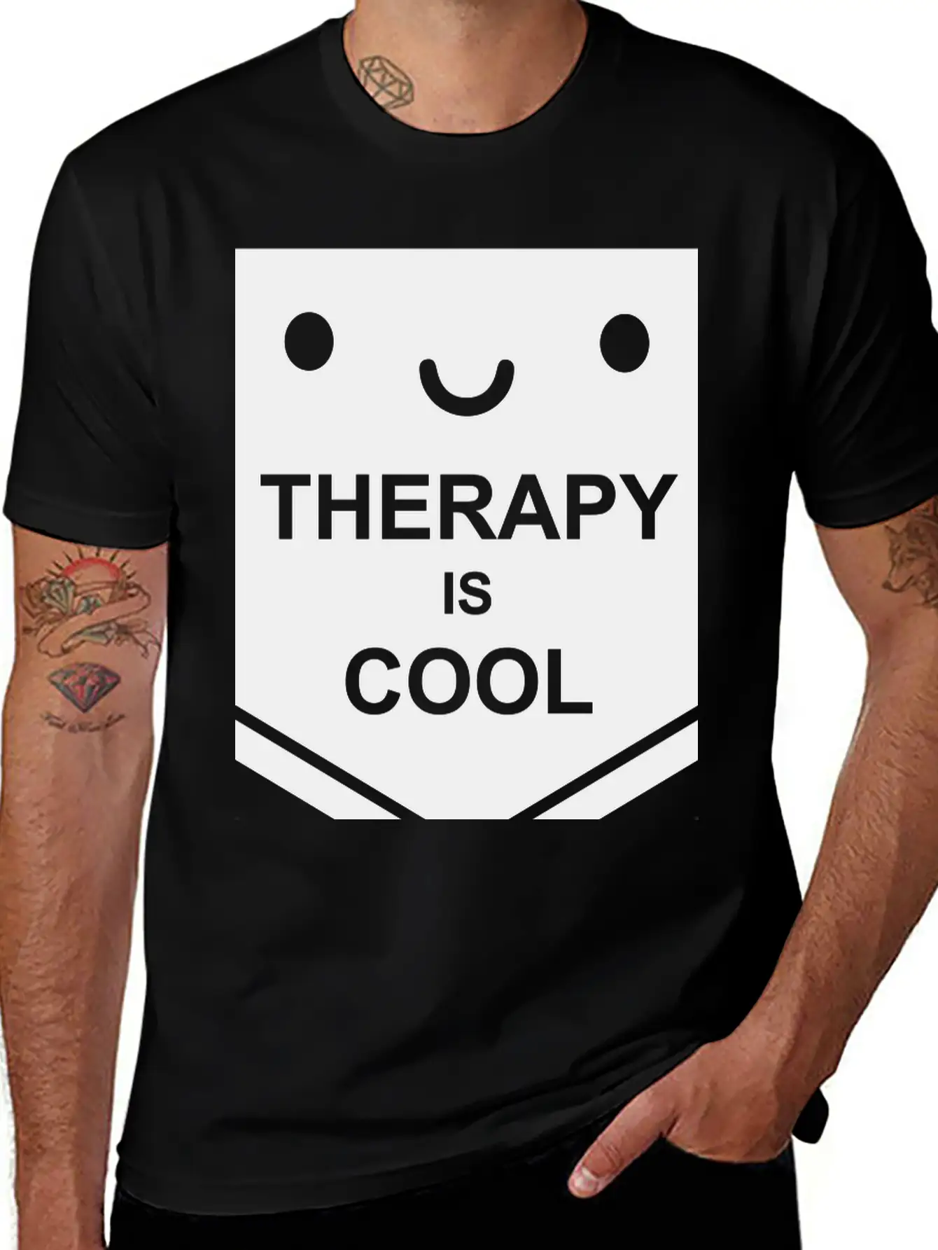 Therapy Is Cool Quote Unisex Short Sleeve Soft Cotton T-Shirt – Casual Everyday Wear