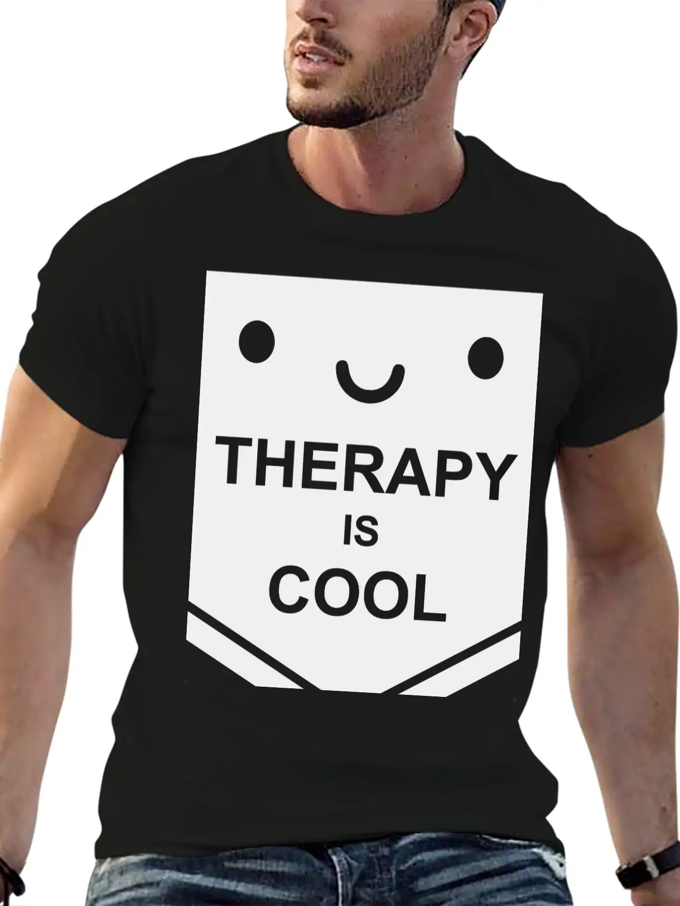 Therapy Is Cool Quote Unisex Short Sleeve Soft Cotton T-Shirt – Casual Everyday Wear