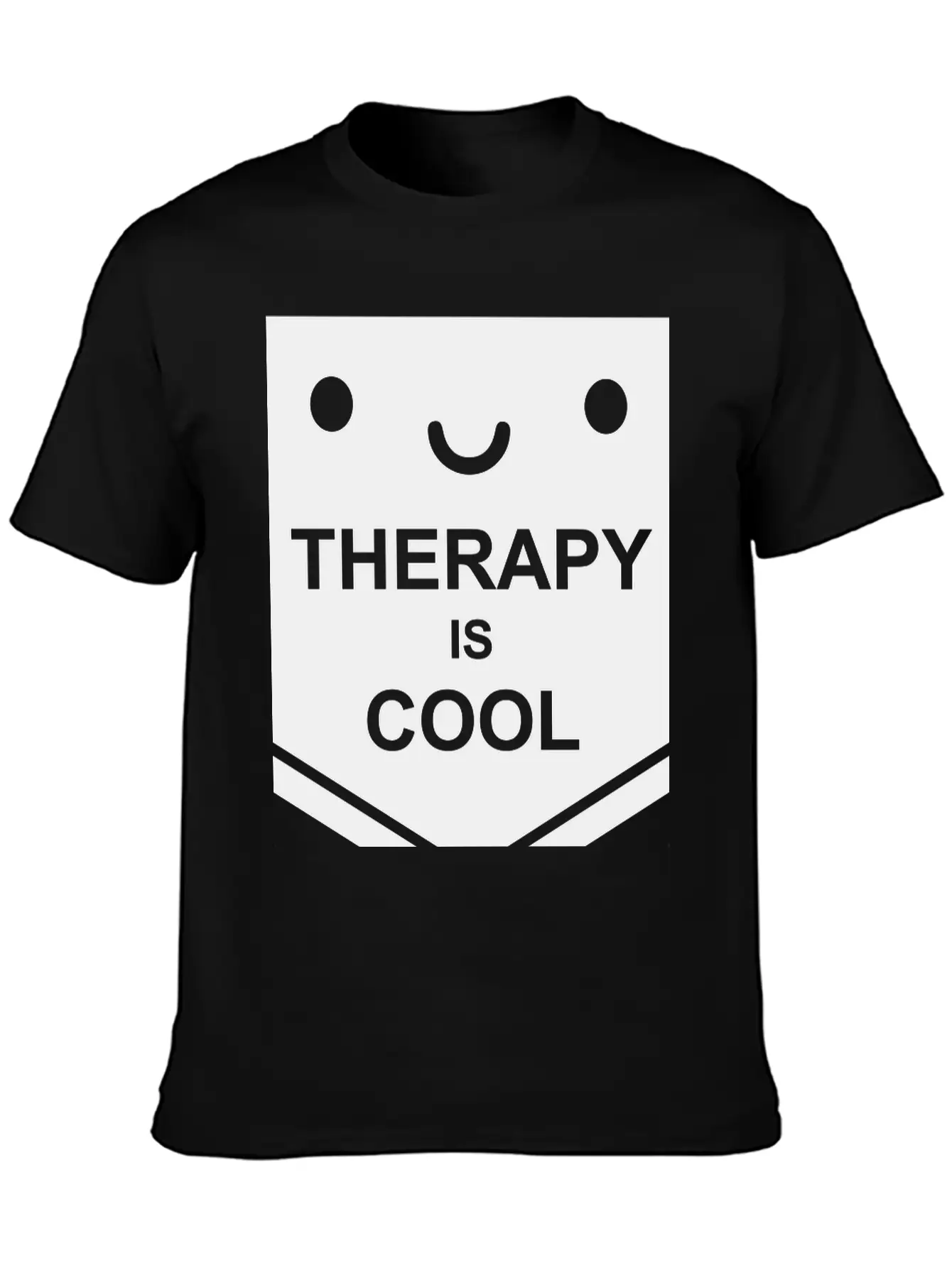 Therapy Is Cool Quote Unisex Short Sleeve Soft Cotton T-Shirt – Casual Everyday Wear