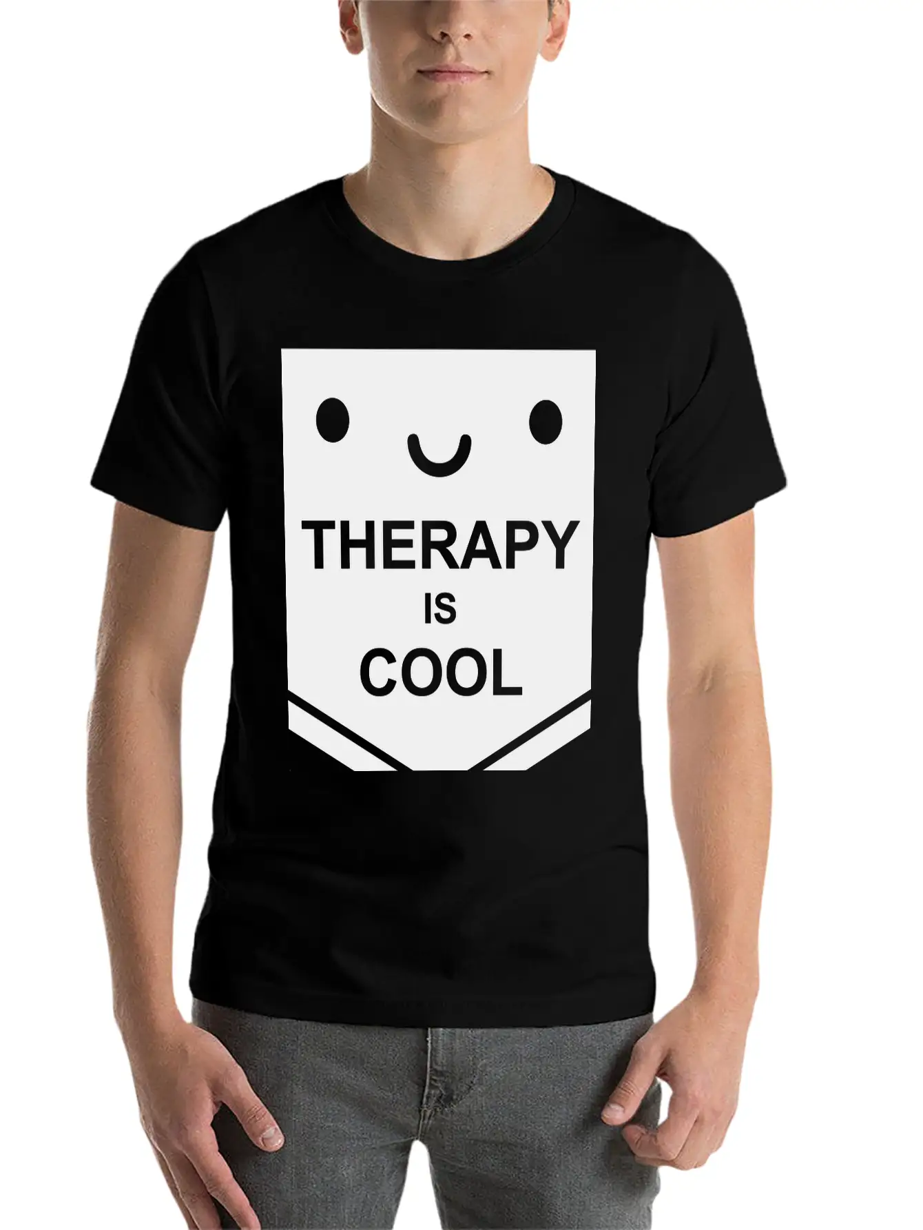 Therapy Is Cool Quote Unisex Short Sleeve Soft Cotton T-Shirt – Casual Everyday Wear