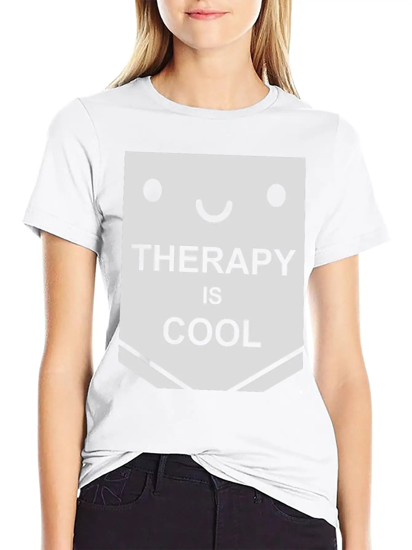 Therapy Is Cool Quote Unisex Short Sleeve Soft Cotton T-Shirt – Casual Everyday Wear