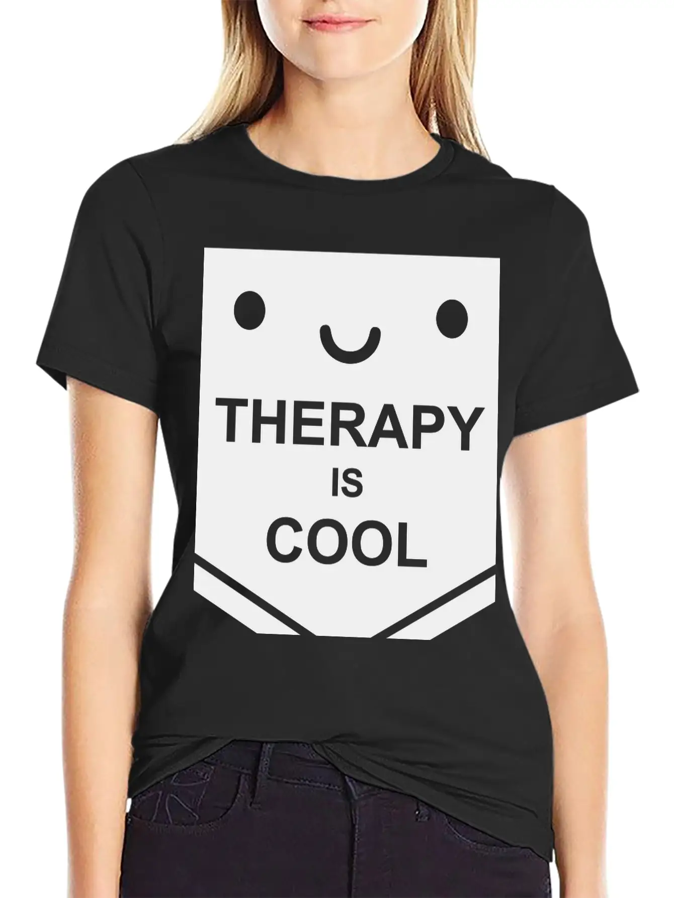 Therapy Is Cool Quote Unisex Short Sleeve Soft Cotton T-Shirt – Casual Everyday Wear
