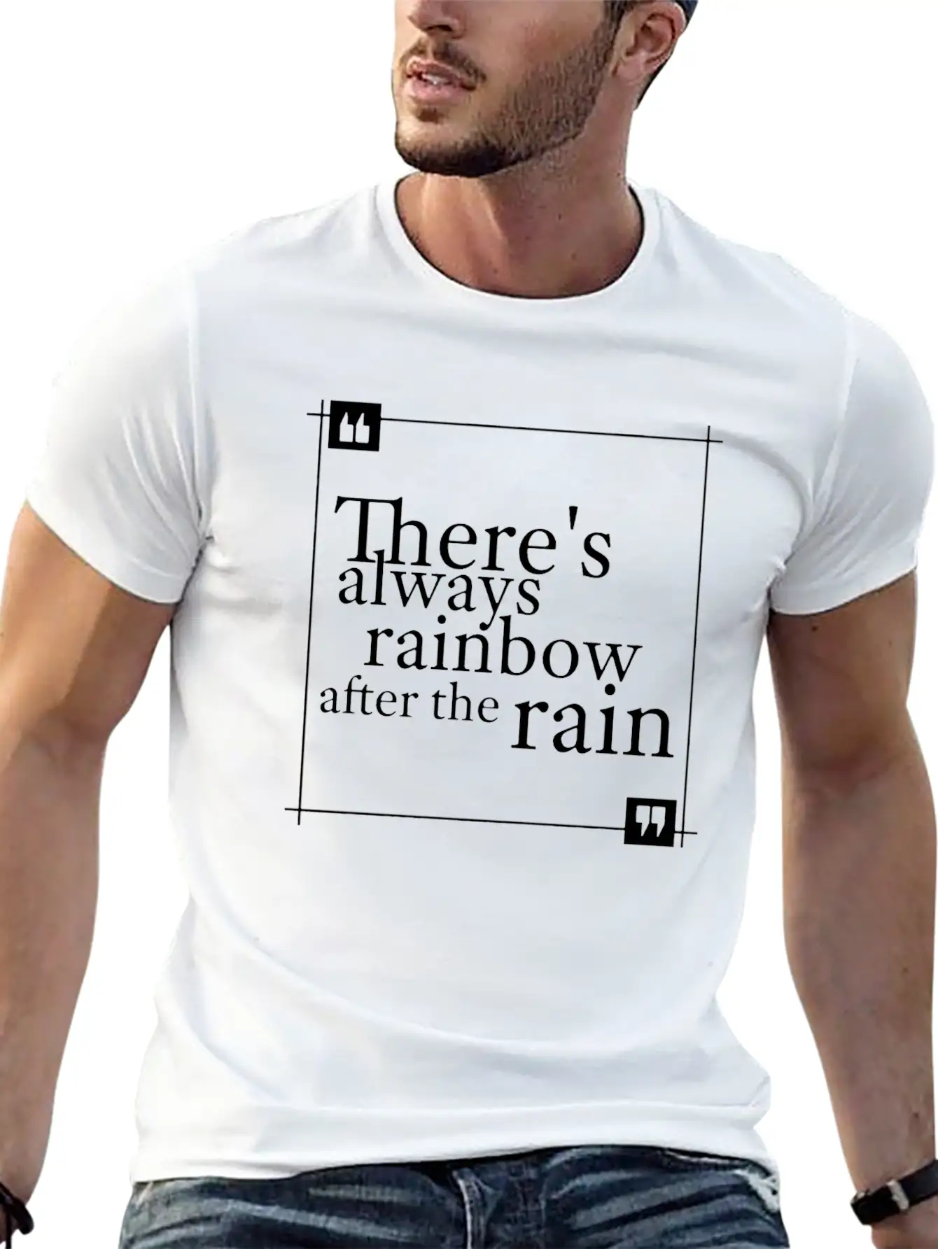 There S Always Quote Rainbow After The Rain Timeless Short Sleeve Tee – Comfy And Minimalist Design