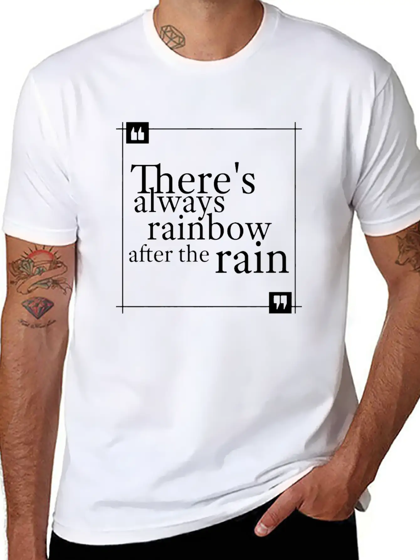 There S Always Quote Rainbow After The Rain Timeless Short Sleeve Tee – Comfy And Minimalist Design