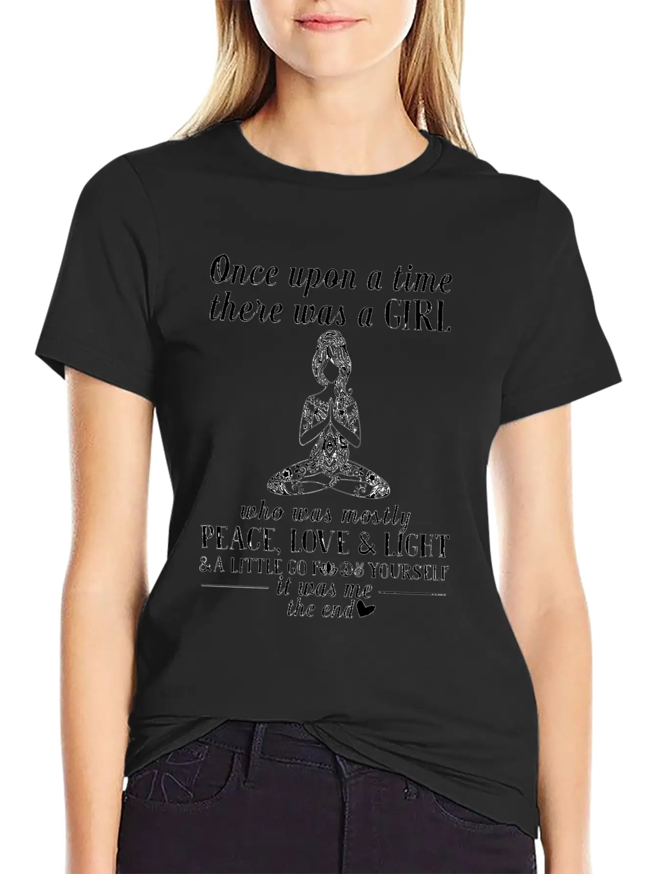 There Was A Who Was Mostly Peace Love Light Basic Graphic T-Shirt – Daily Comfort In Soft Cotton