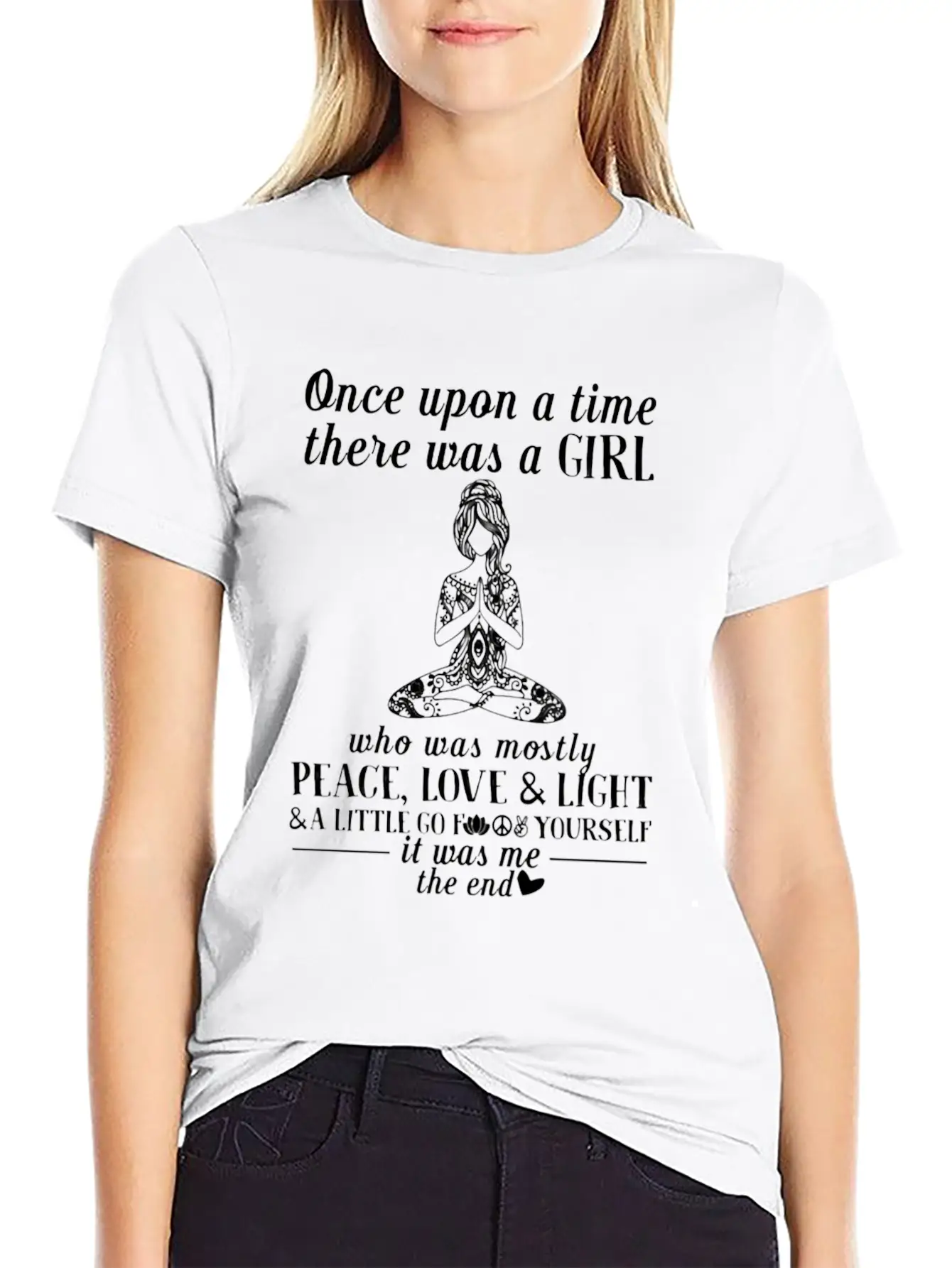 There Was A Who Was Mostly Peace Love Light Basic Graphic T-Shirt – Daily Comfort In Soft Cotton