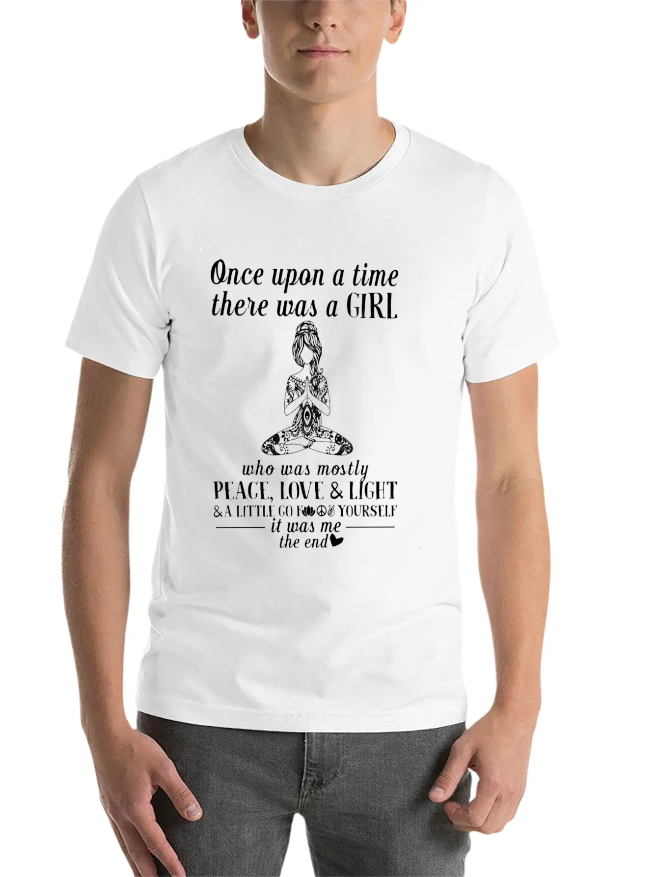There Was A Who Was Mostly Peace Love Light Basic Graphic T-Shirt – Daily Comfort In Soft Cotton