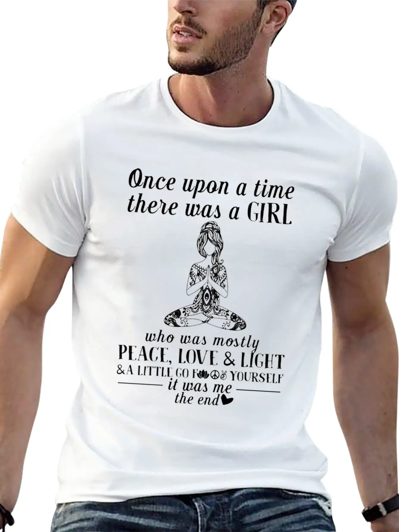 There Was A Who Was Mostly Peace Love Light Basic Graphic T-Shirt – Daily Comfort In Soft Cotton