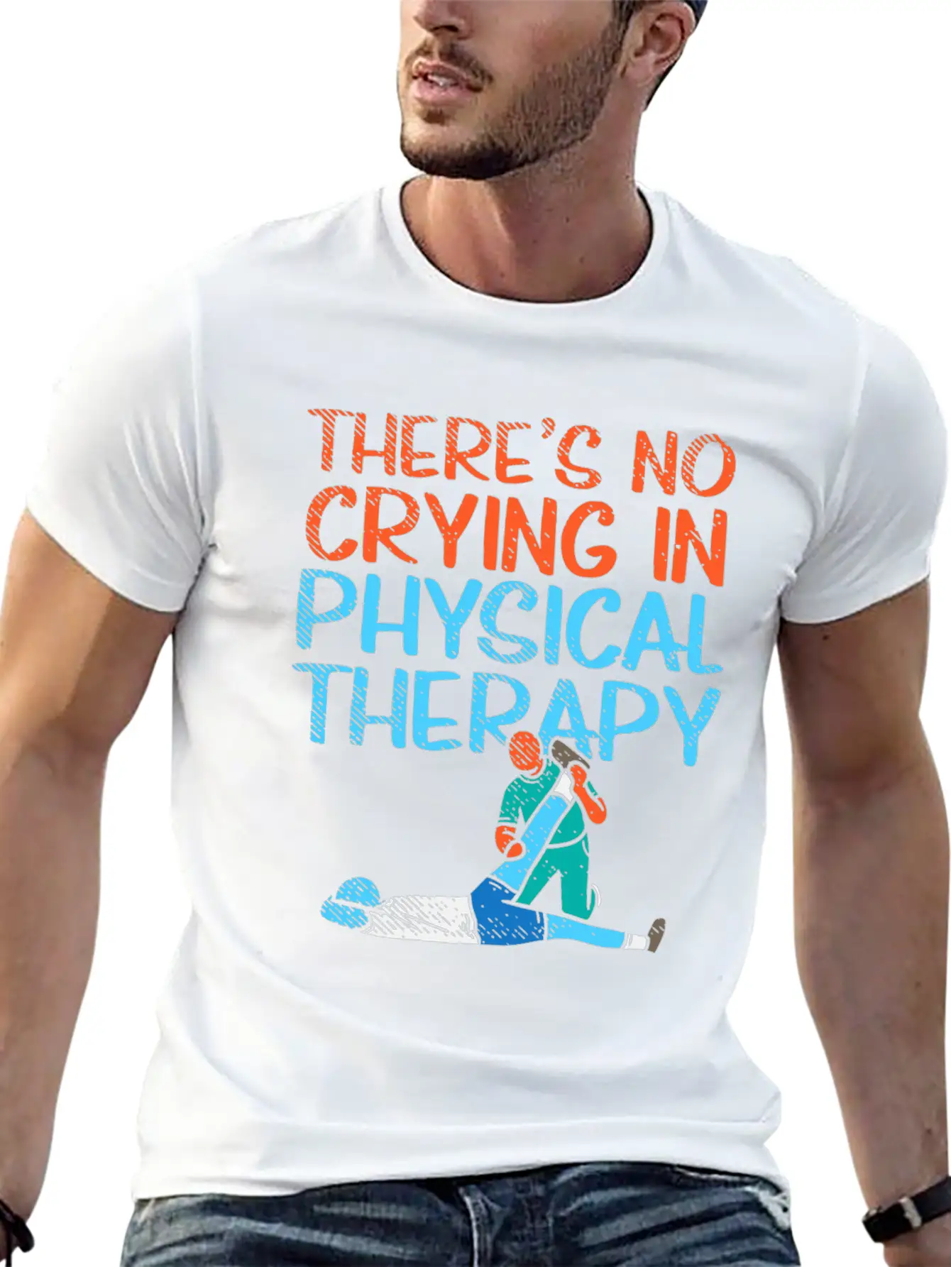 There's No Crying In Physical Therapy Therapist Essential Unisex Summer Tee – Soft Cotton Casual Fit