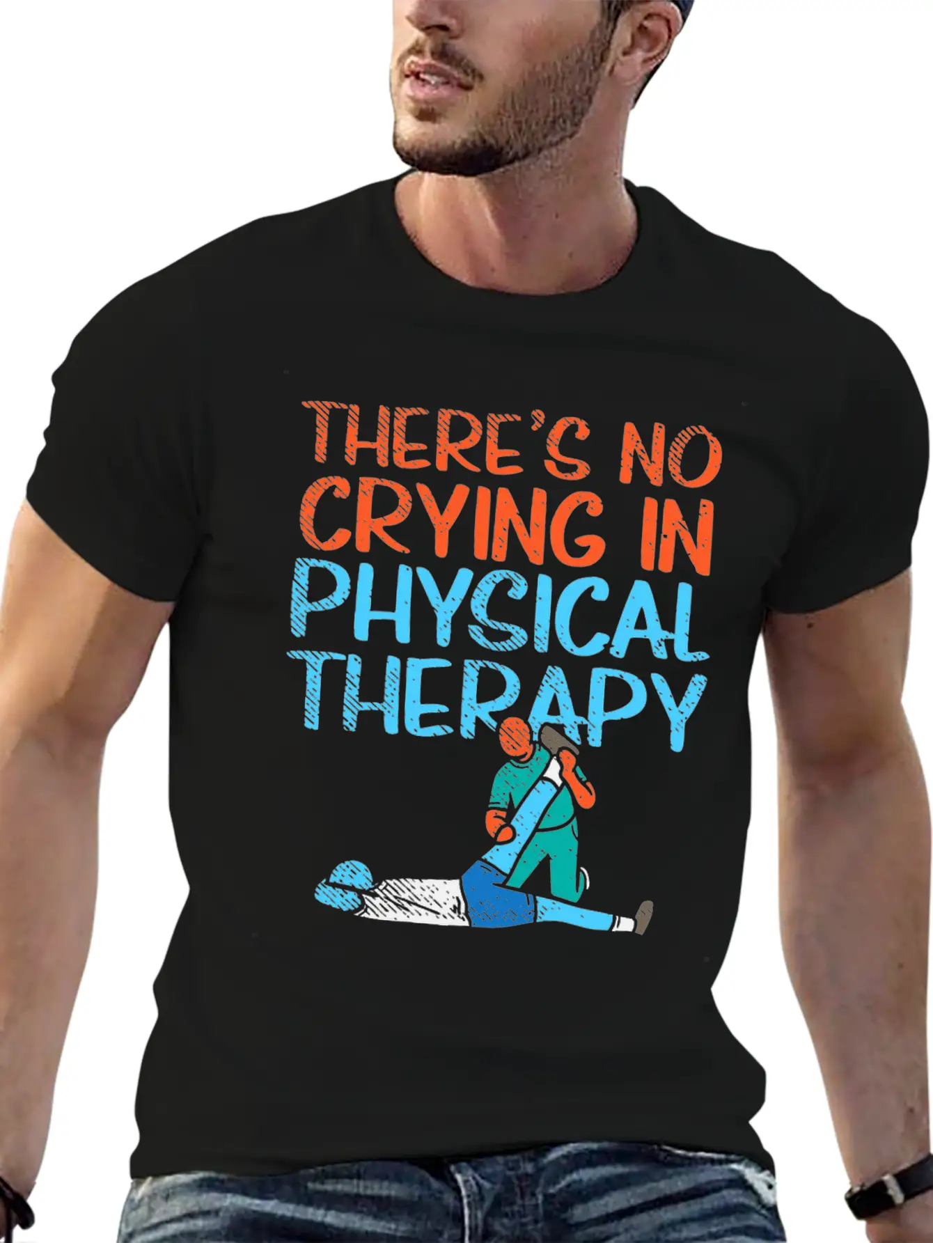 There's No Crying In Physical Therapy Therapist Essential Unisex Summer Tee – Soft Cotton Casual Fit