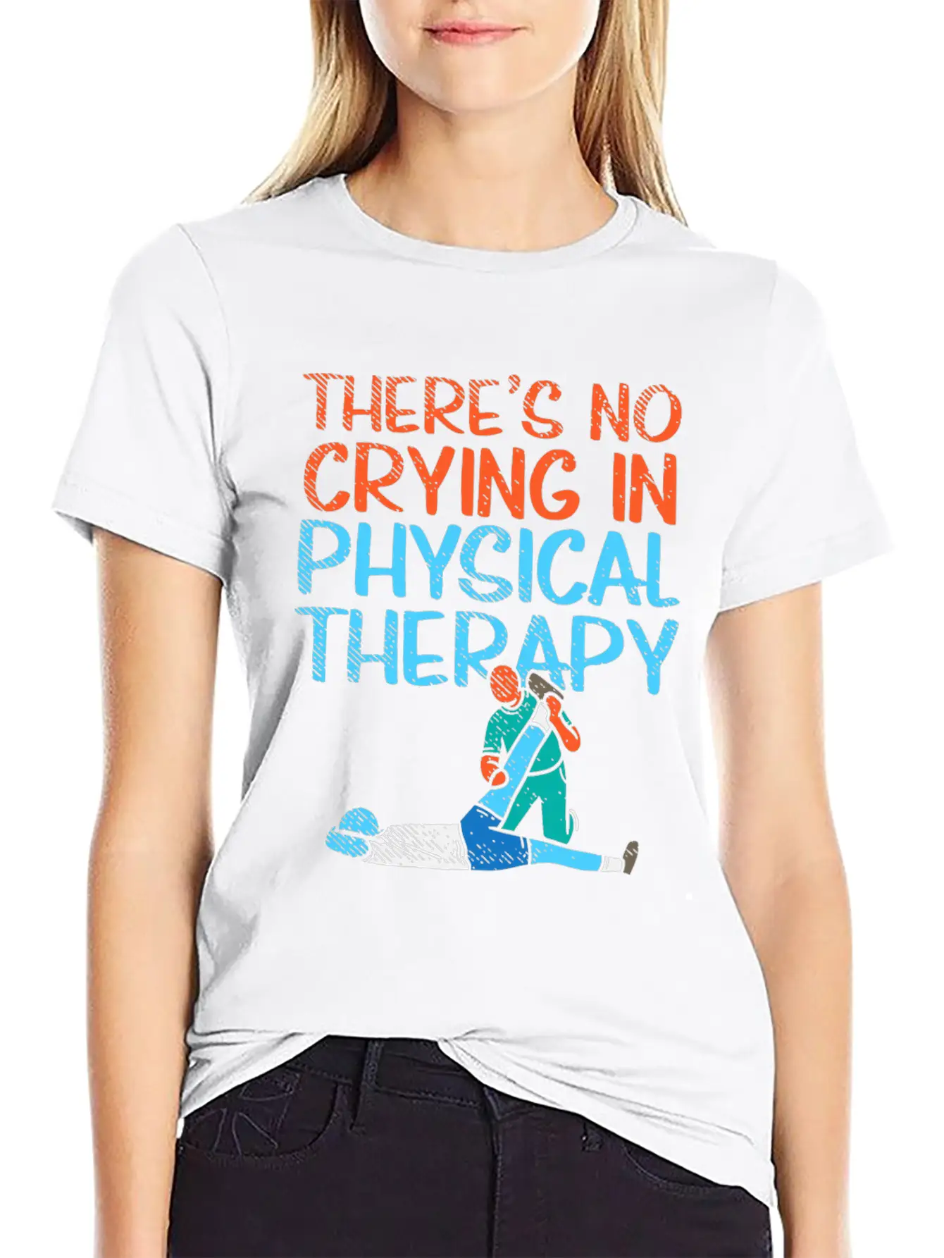 There's No Crying In Physical Therapy Therapist Essential Unisex Summer Tee – Soft Cotton Casual Fit