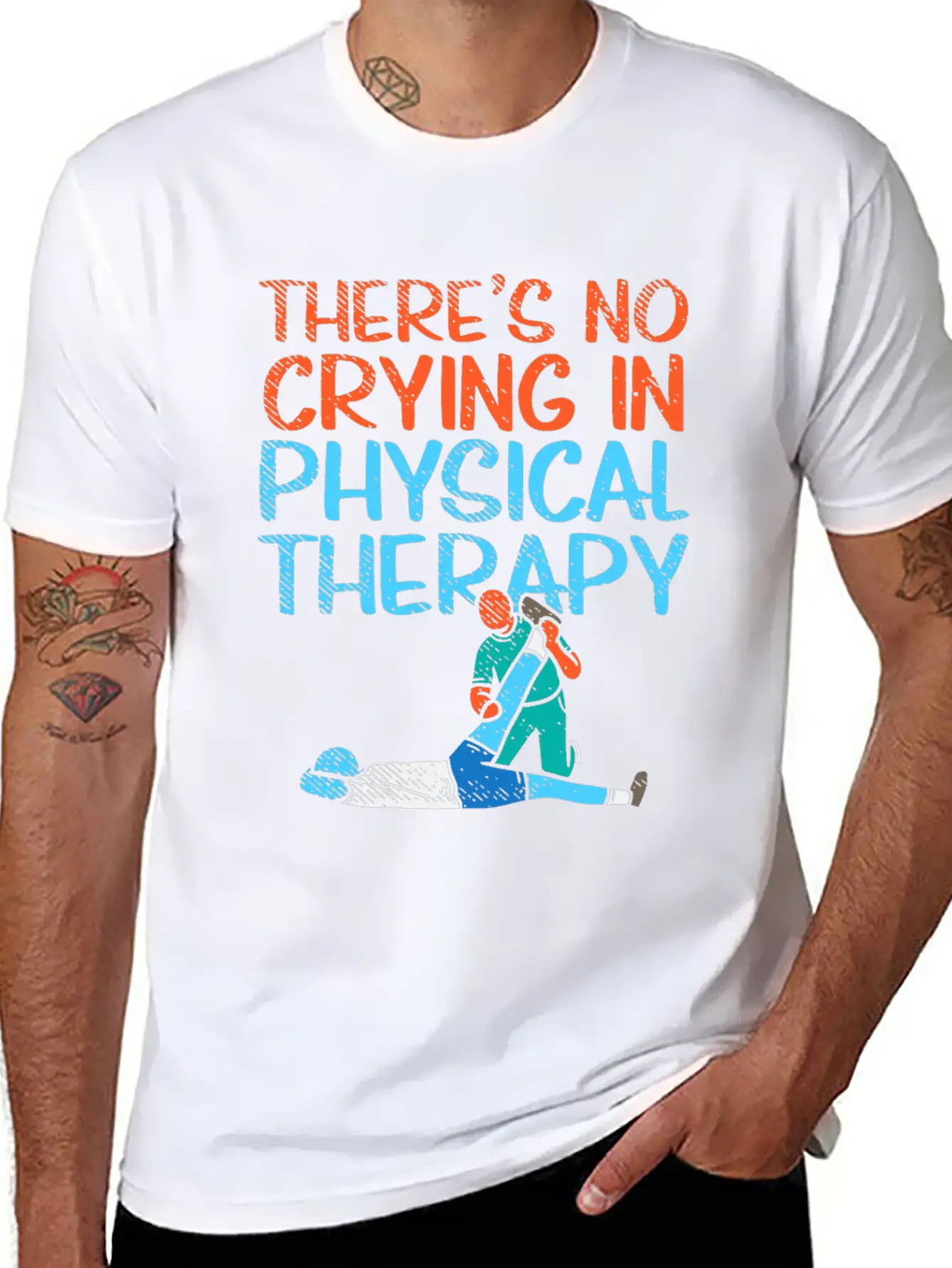 There's No Crying In Physical Therapy Therapist Essential Unisex Summer Tee – Soft Cotton Casual Fit