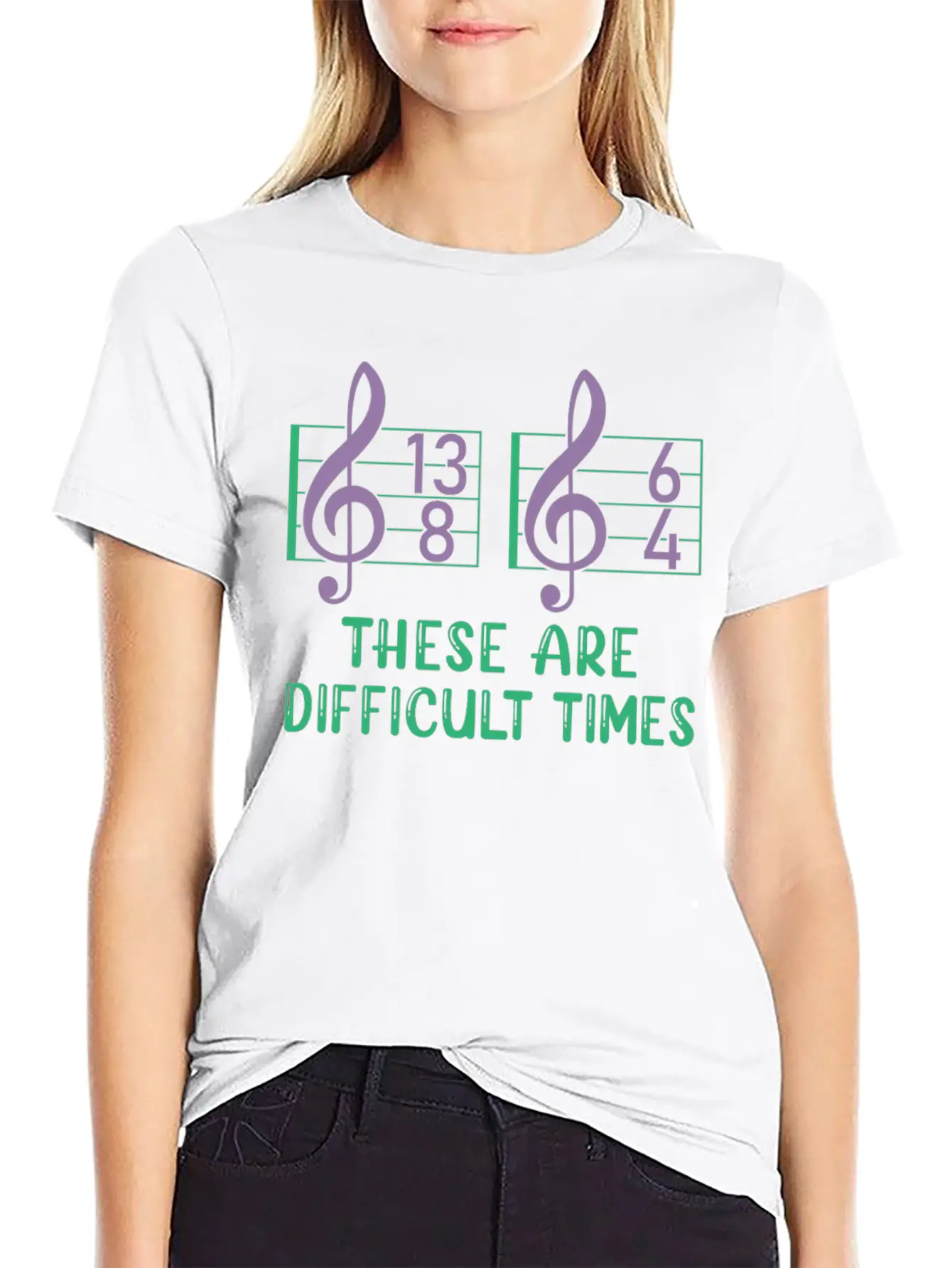 These Are Difficult Times Funny Music Pun Timeless Short Sleeve Tee – Comfy And Minimalist Design