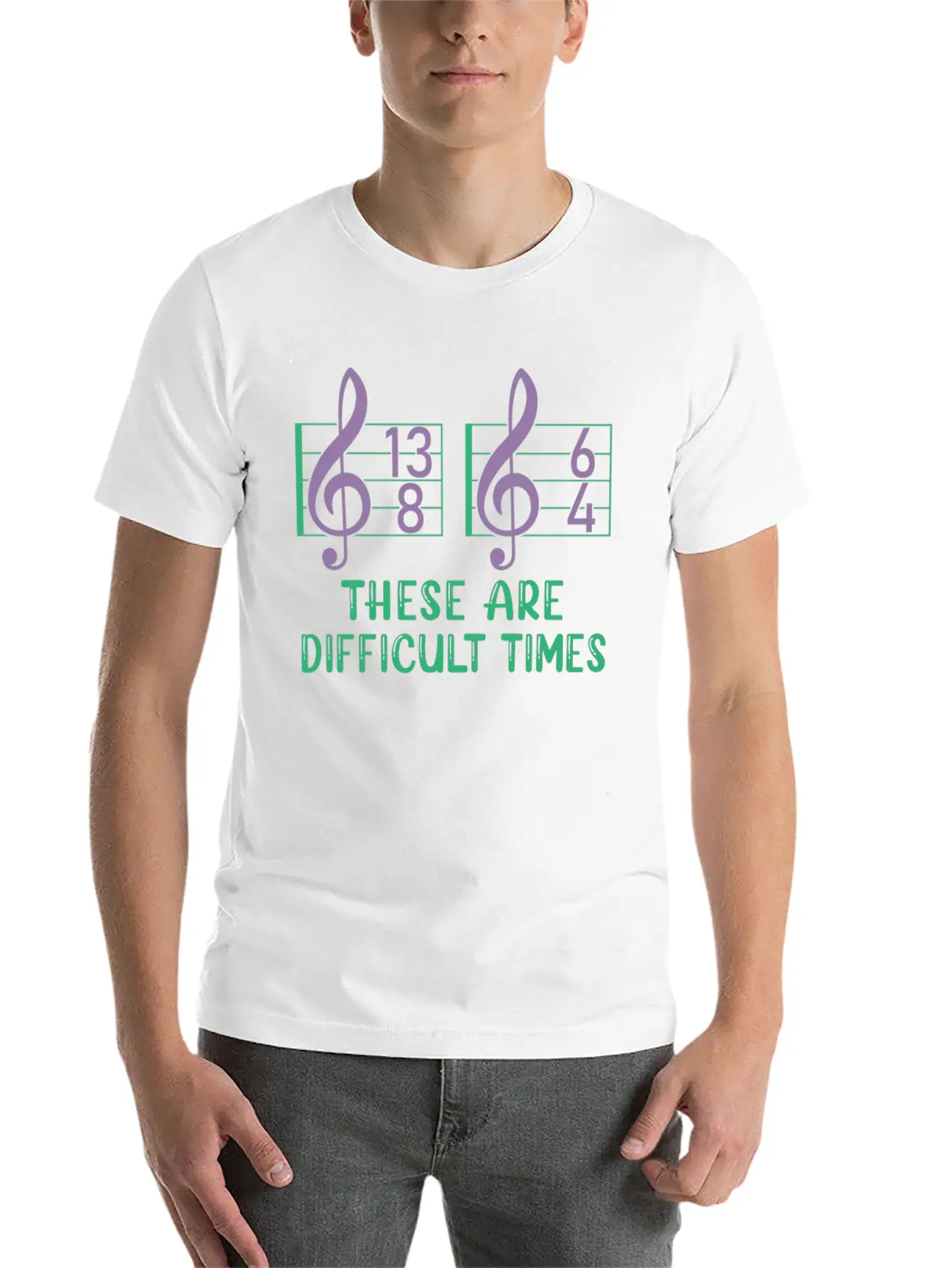 These Are Difficult Times Funny Music Pun Timeless Short Sleeve Tee – Comfy And Minimalist Design