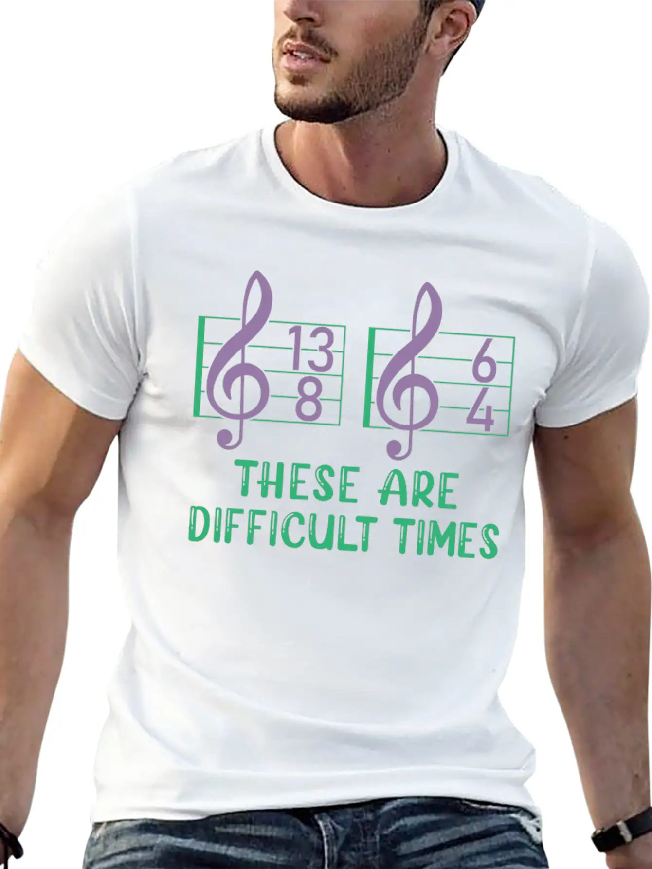 These Are Difficult Times Funny Music Pun Timeless Short Sleeve Tee – Comfy And Minimalist Design