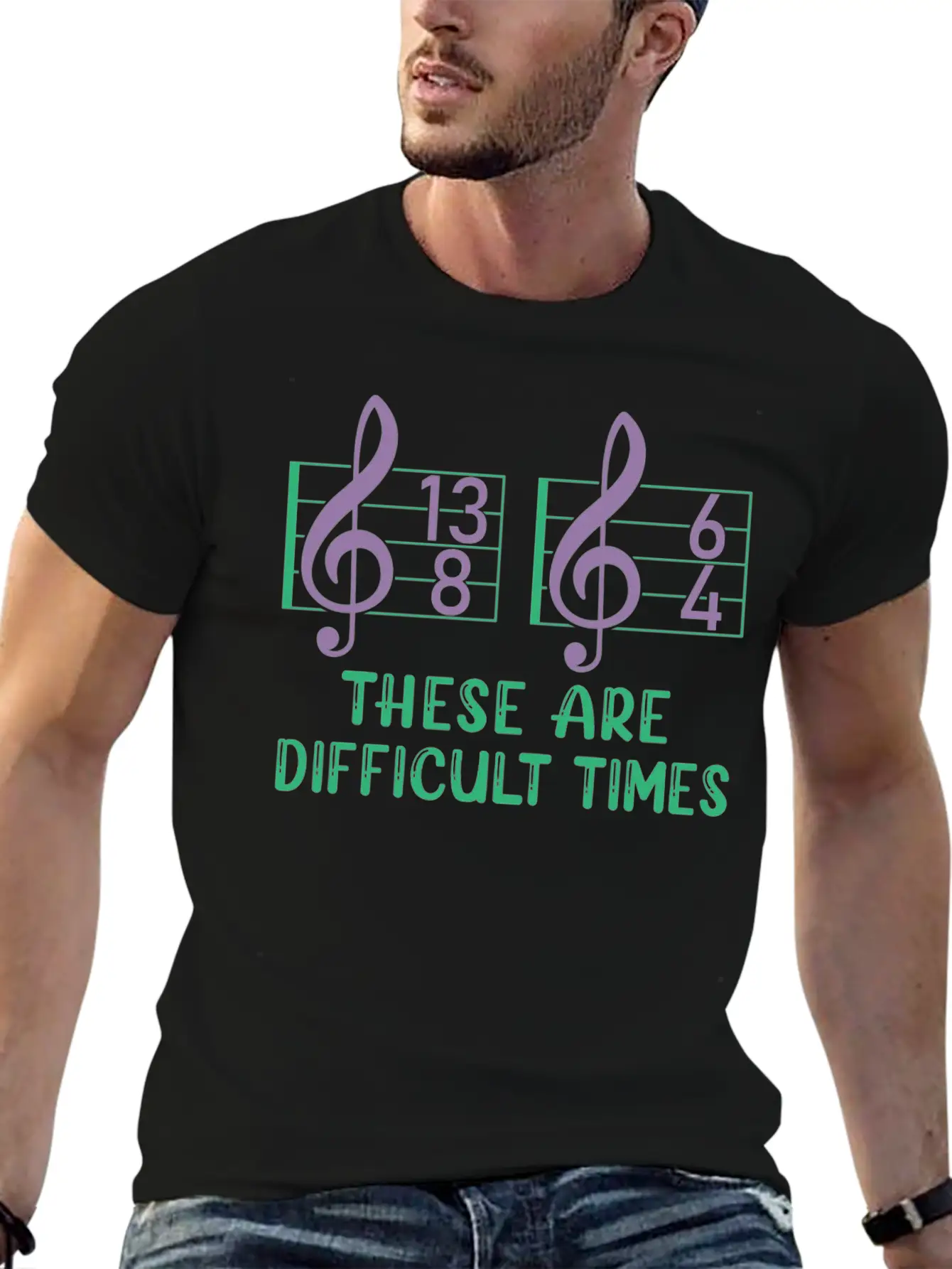 These Are Difficult Times Funny Music Pun Timeless Short Sleeve Tee – Comfy And Minimalist Design