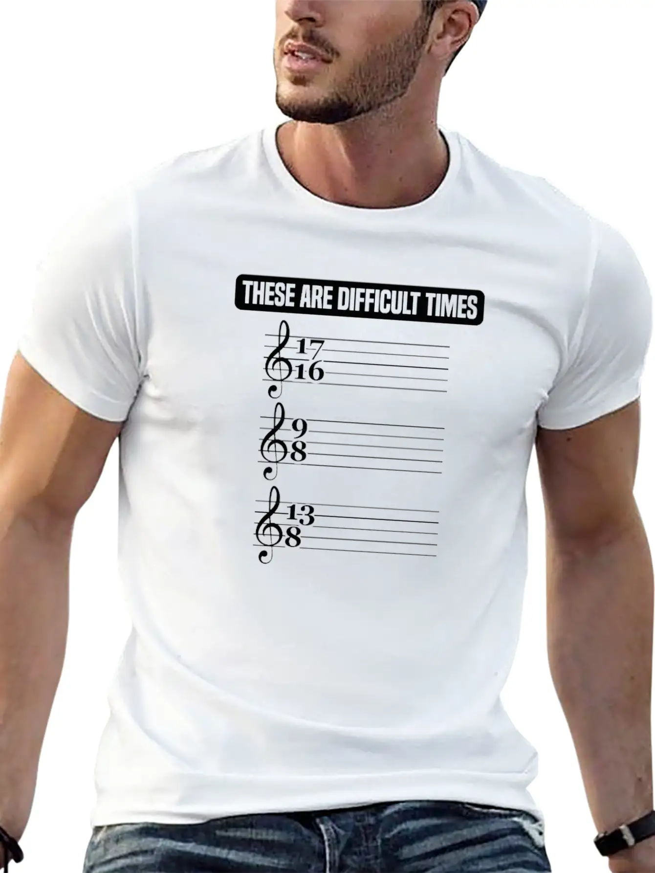 These Are Difficult Times Music Lover Musician Stylish Everyday T-Shirt – Unisex Basic Cotton Tee