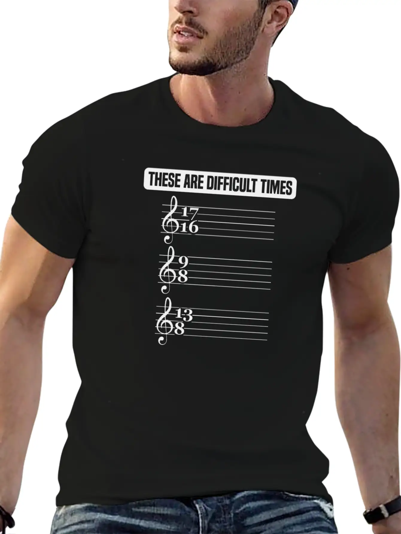 These Are Difficult Times Music Lover Musician Stylish Everyday T-Shirt – Unisex Basic Cotton Tee