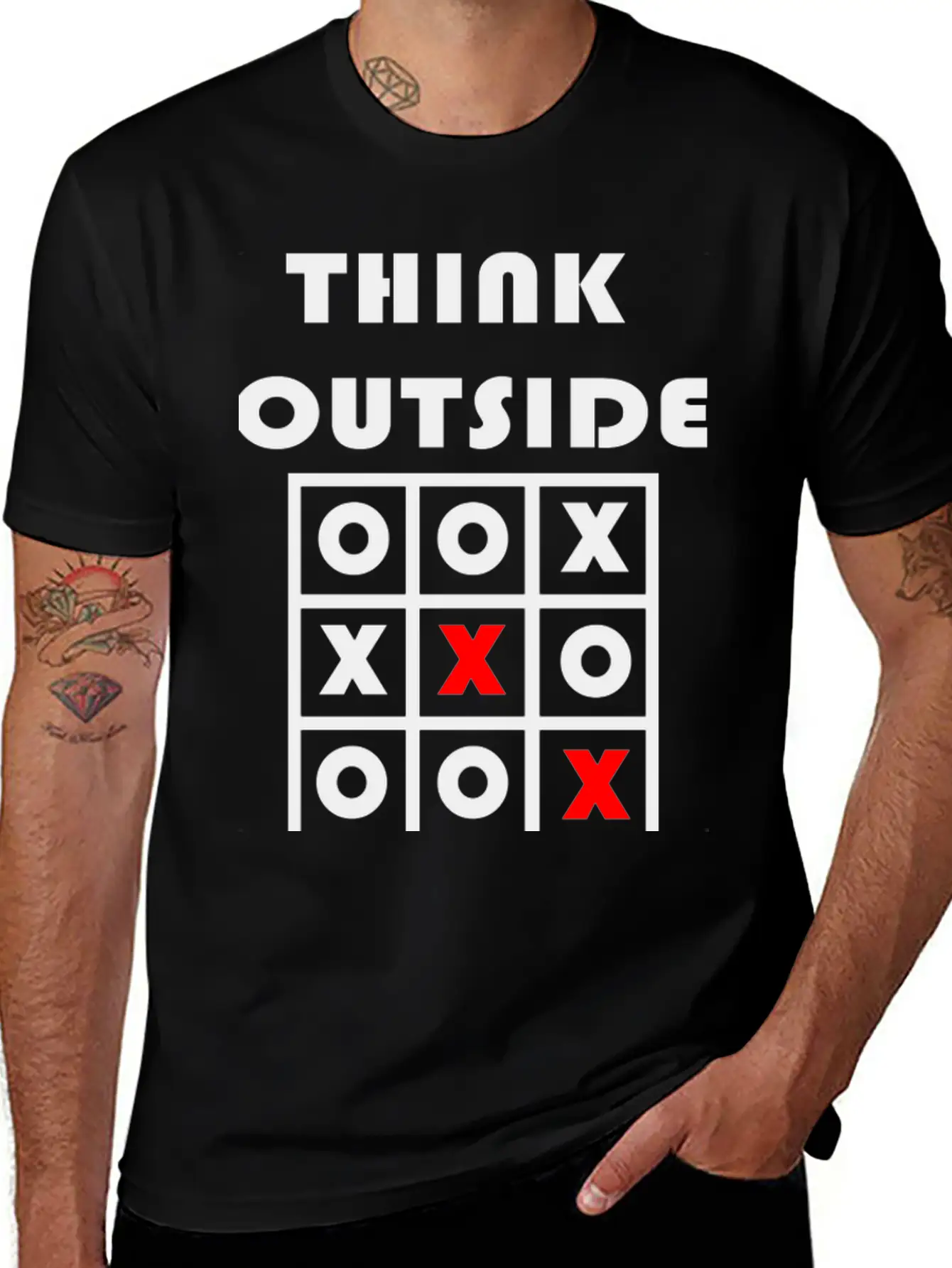 Think Outside The Box Tic Tac Toe Geschenk Stylish Everyday T-Shirt – Unisex Basic Cotton Tee