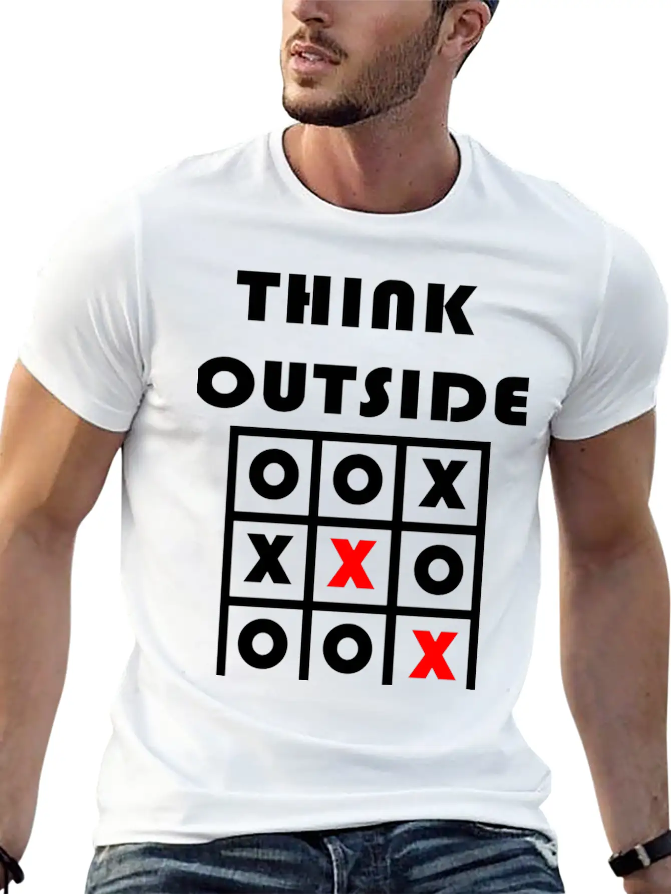Think Outside The Box Tic Tac Toe Geschenk Stylish Everyday T-Shirt – Unisex Basic Cotton Tee