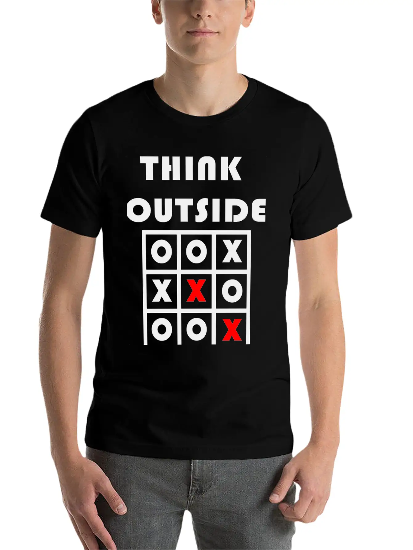 Think Outside The Box Tic Tac Toe Geschenk Stylish Everyday T-Shirt – Unisex Basic Cotton Tee