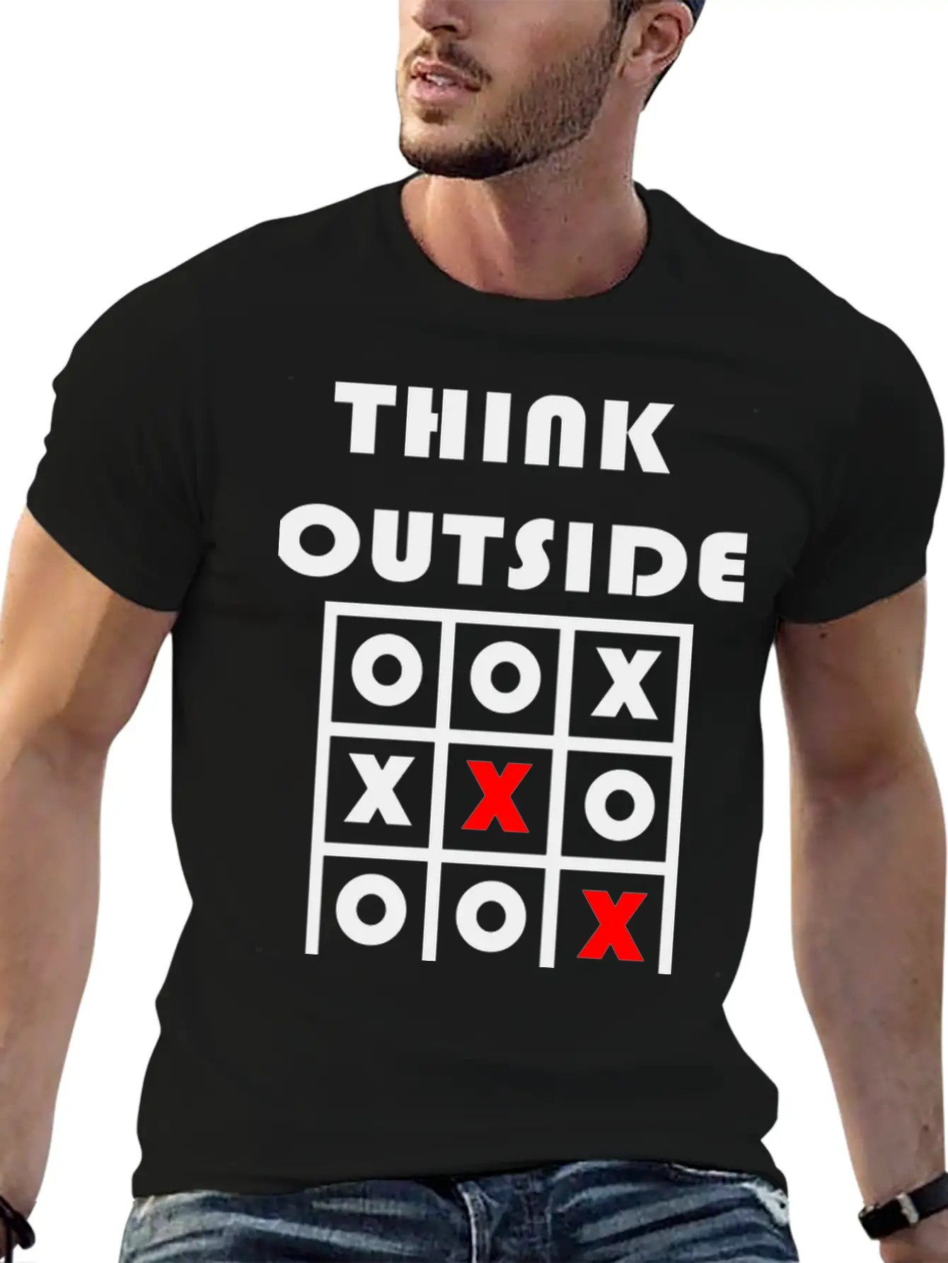 Think Outside The Box Tic Tac Toe Geschenk Stylish Everyday T-Shirt – Unisex Basic Cotton Tee