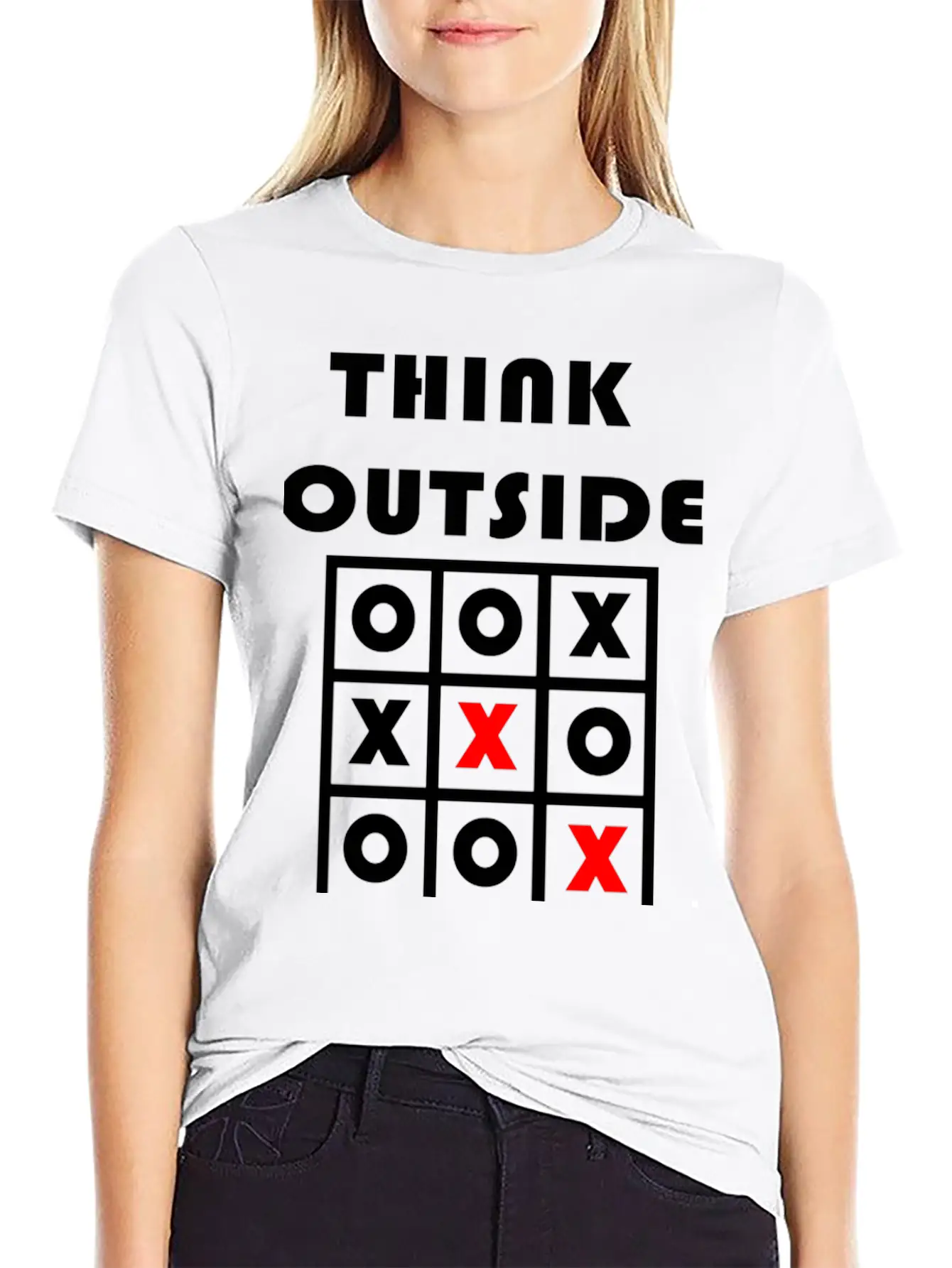 Think Outside The Box Tic Tac Toe Geschenk Stylish Everyday T-Shirt – Unisex Basic Cotton Tee