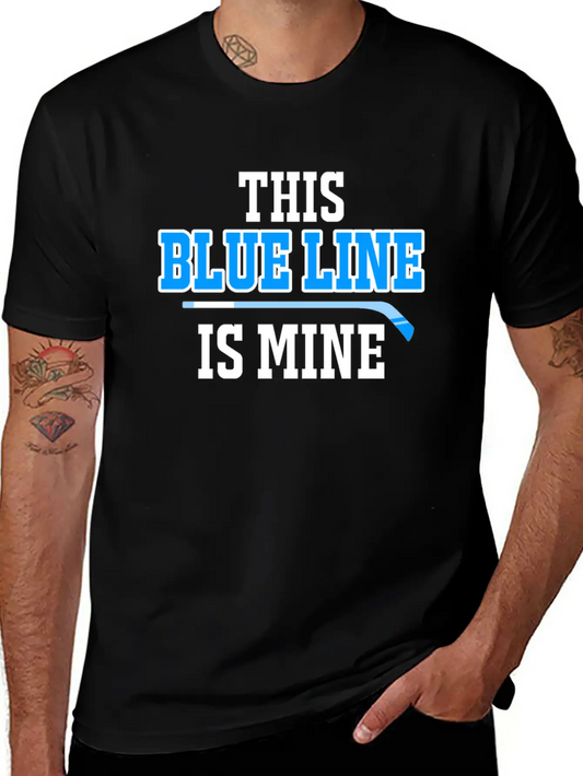 This Blue Line Is Mine Thin Ice Hockey T-Shirt Stylish Everyday T-Shirt – Unisex Basic Cotton Tee