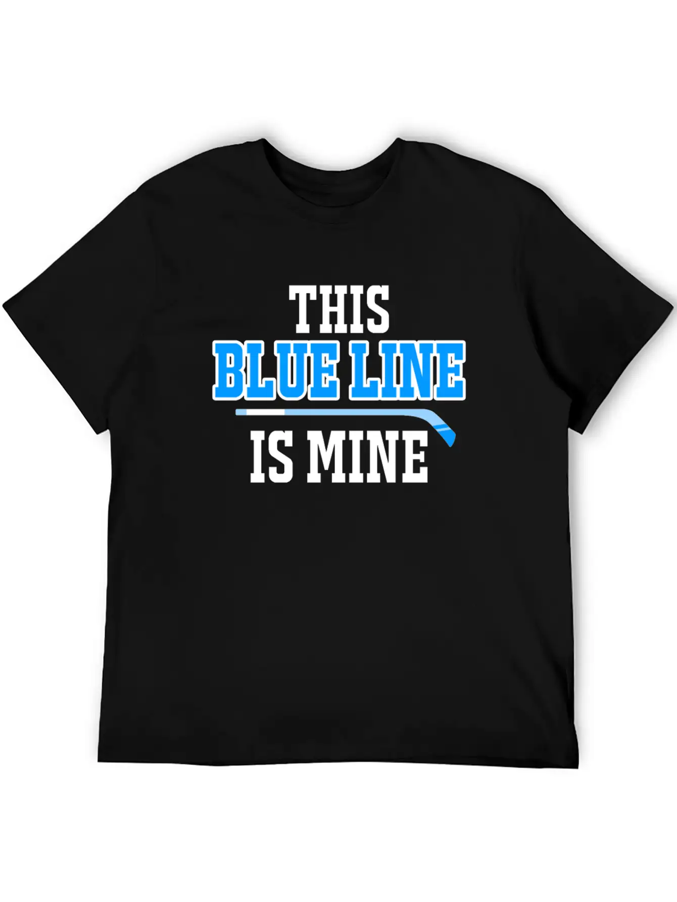 This Blue Line Is Mine Thin Ice Hockey T-Shirt Stylish Everyday T-Shirt – Unisex Basic Cotton Tee