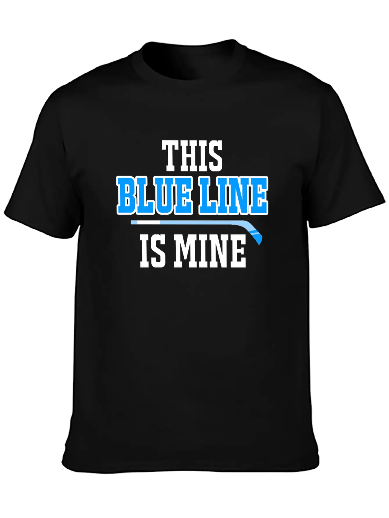 This Blue Line Is Mine Thin Ice Hockey T-Shirt Stylish Everyday T-Shirt – Unisex Basic Cotton Tee